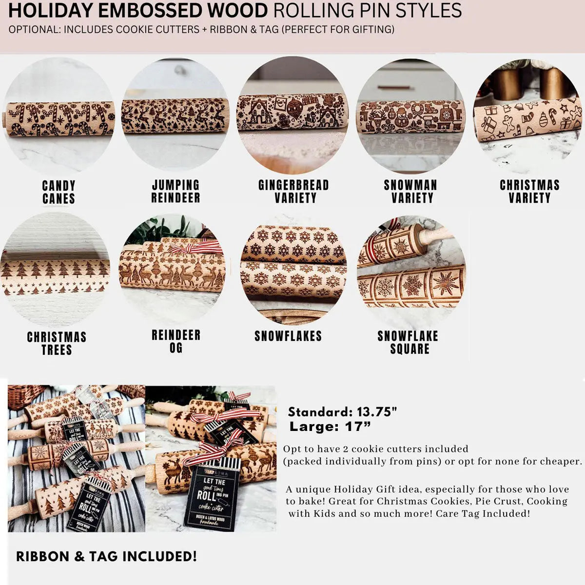 Christmas Rolling Pin Set | 10 Styles Gia Roma