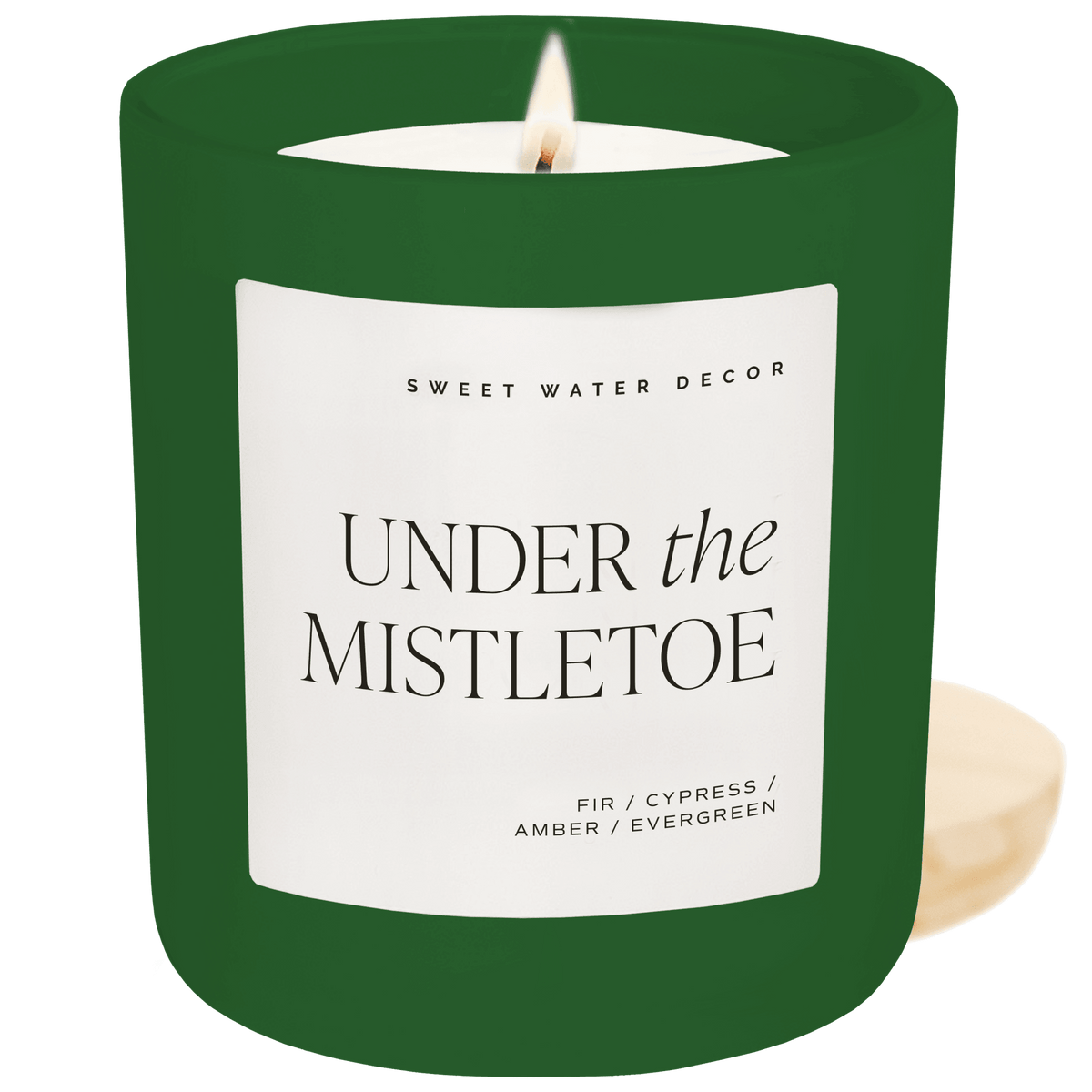 Under the Mistletoe Soy Candle - Green Matte Jar - 15 oz (Fraser Fir) - KJ Cozy Designs