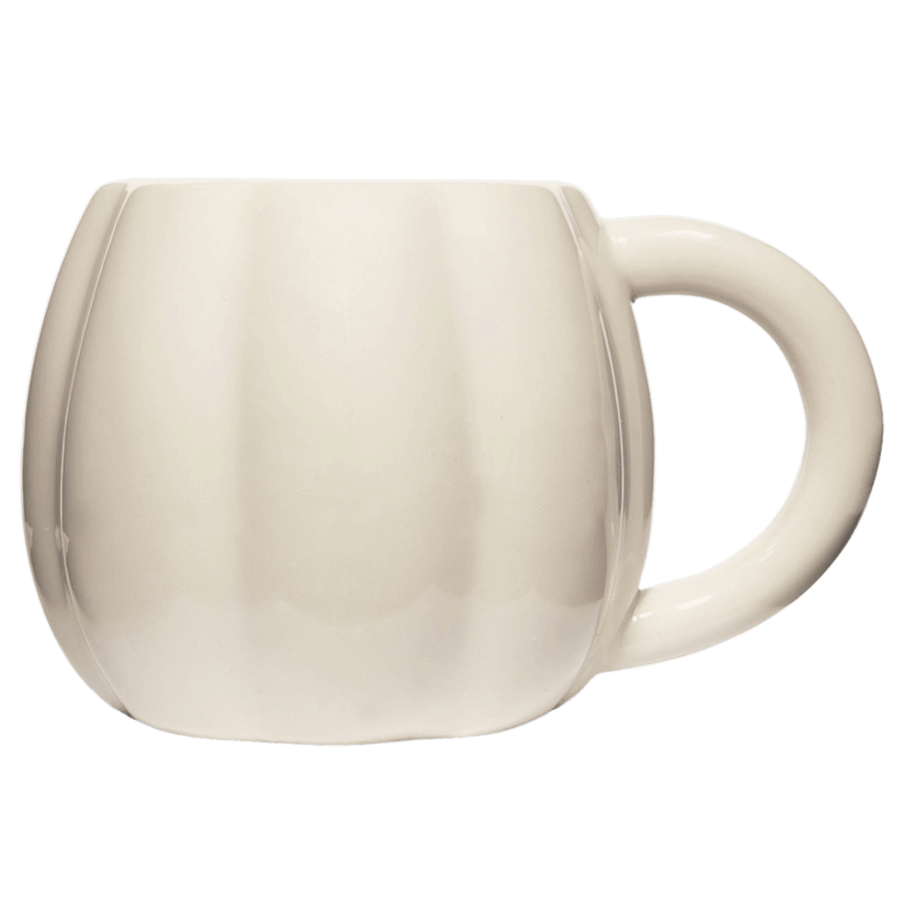 White ceramic mug on a transparent background