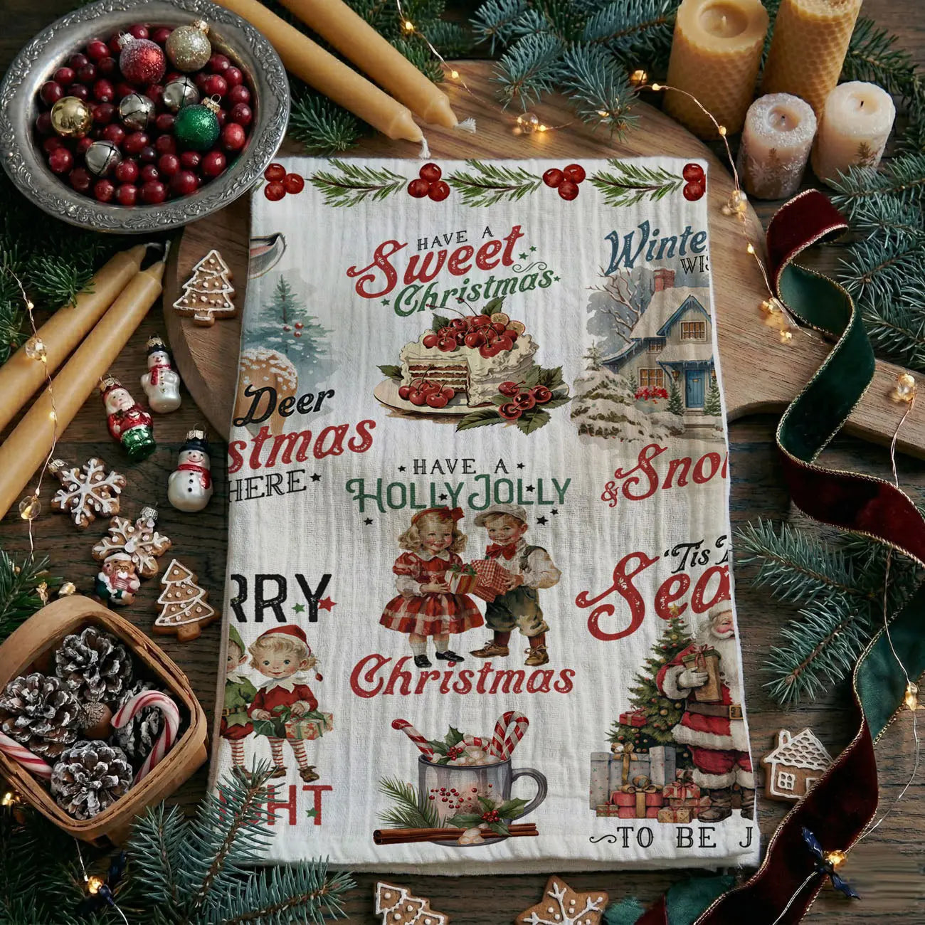 Vintage Christmas Kitchen Towel Gia Roma Vintage Christmas Kitchen Towel Gia Roma