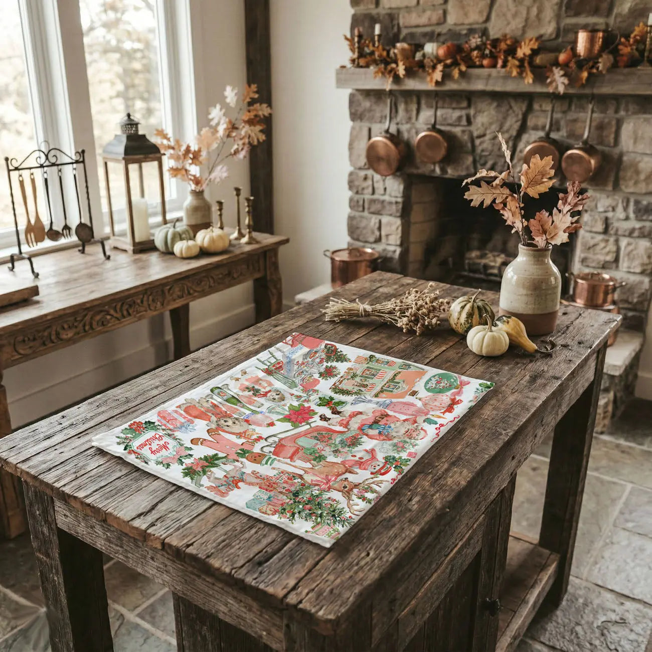 Vintage Pink Christmas Kitchen Towel Gia Roma Vintage Pink Christmas Kitchen Towel Gia Roma