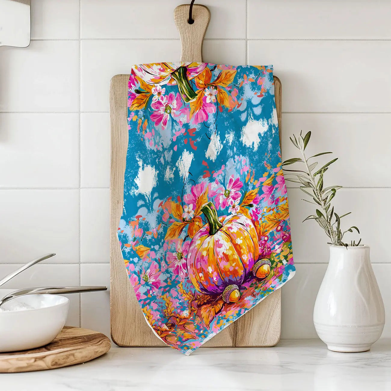 Painted Pumpkin Kitchen Towel Gia Roma Painted Pumpkin Kitchen Towel Gia Roma