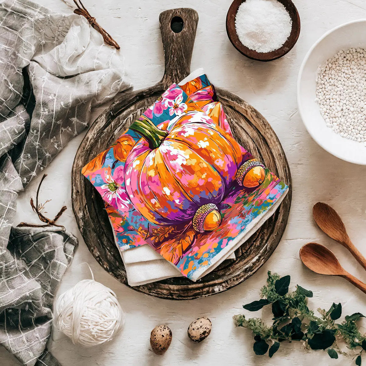 Painted Pumpkin Kitchen Towel Gia Roma Painted Pumpkin Kitchen Towel Gia Roma