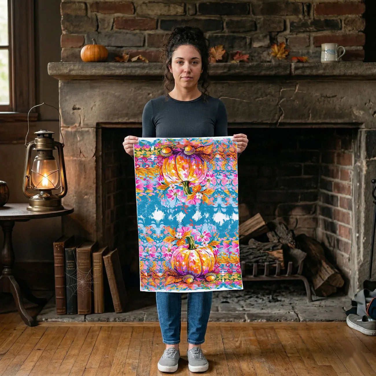 Painted Pumpkin Kitchen Towel Gia Roma Painted Pumpkin Kitchen Towel Gia Roma