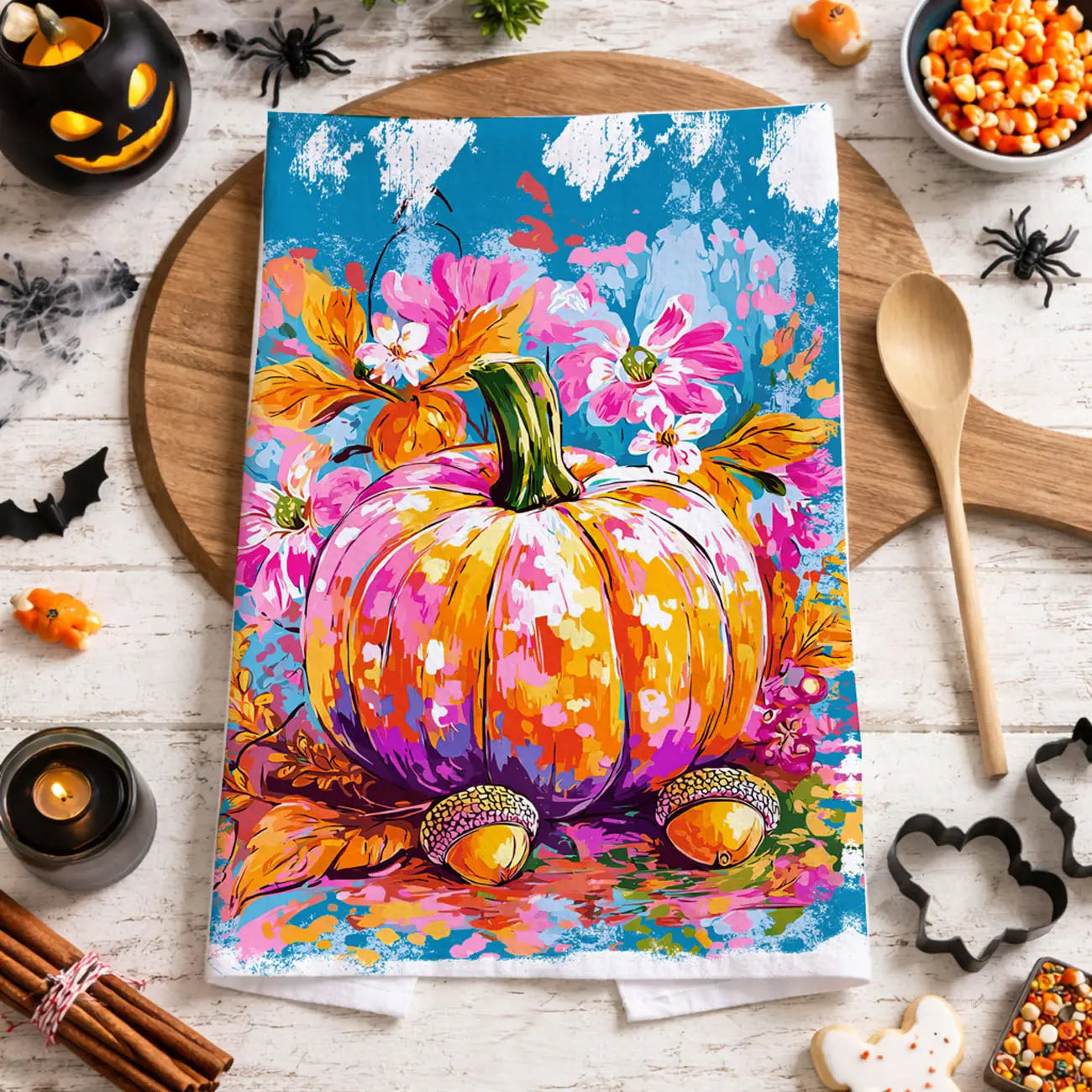 Painted Pumpkin Kitchen Towel Gia Roma Painted Pumpkin Kitchen Towel Gia Roma