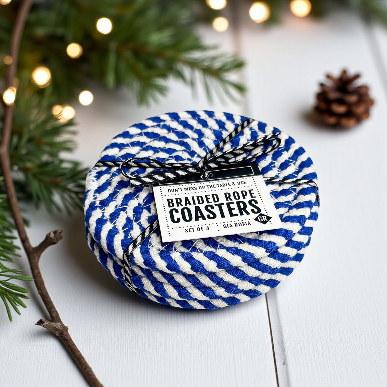 Blue Braided 4pk Gia Roma