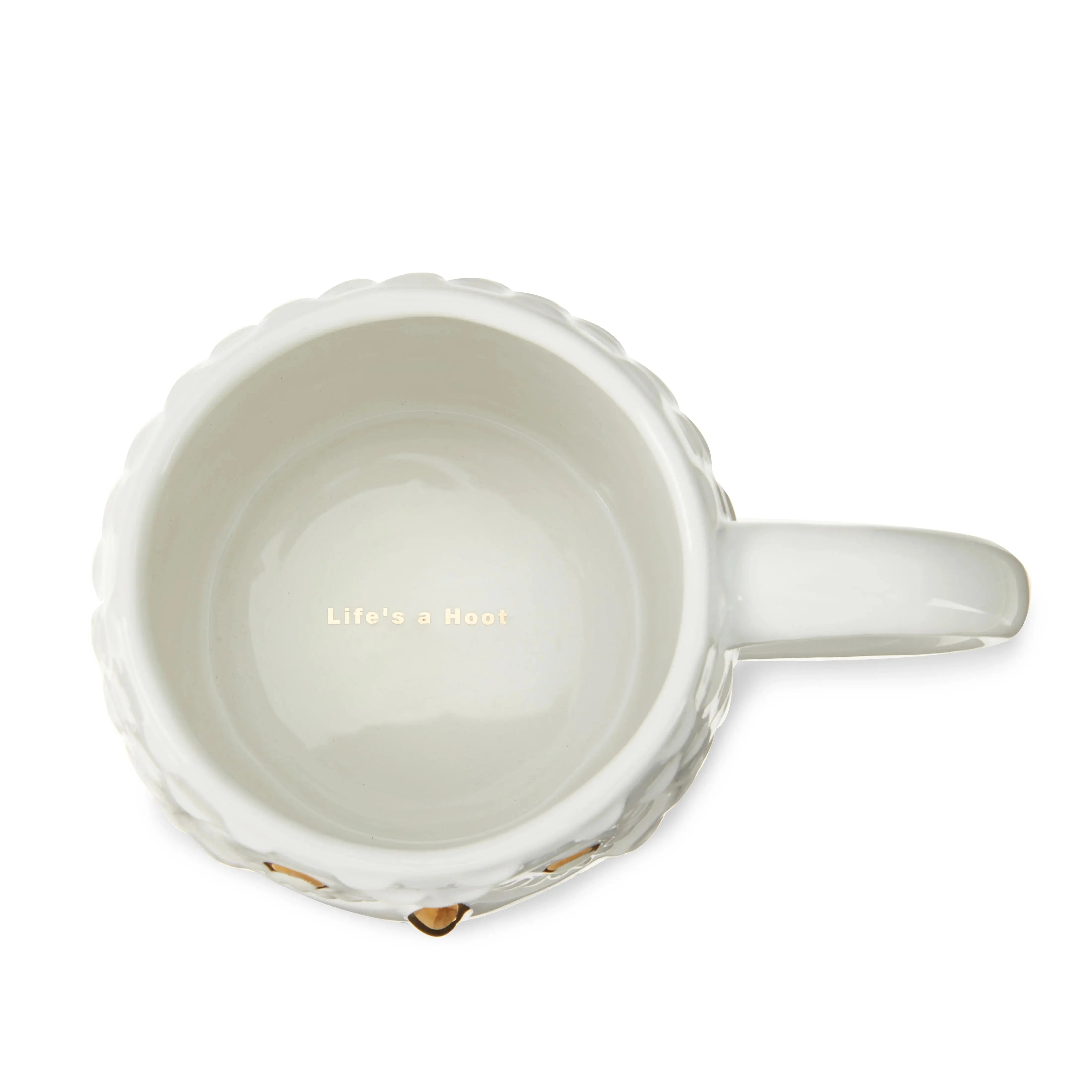 inside of the tea cup on a white background