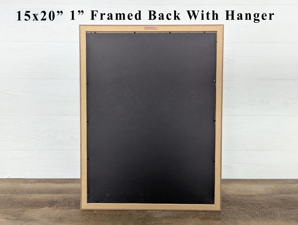 Blackboard with wooden frame and hanger on a white wall background