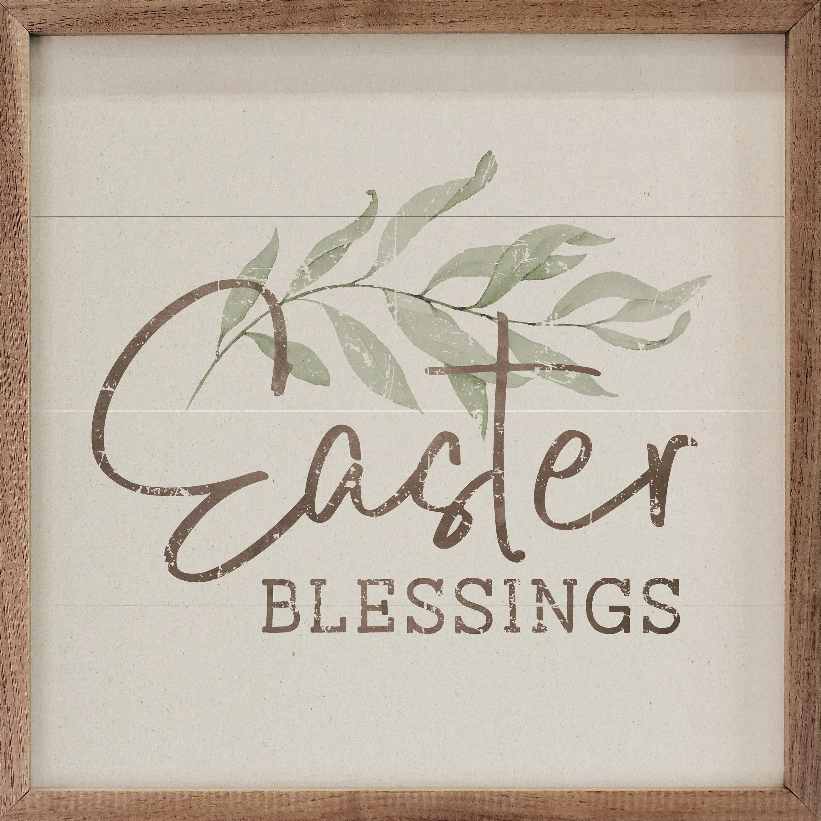 Easter Blessings Greenery White