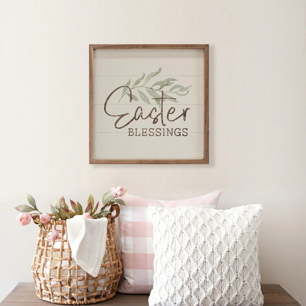 Easter Blessings Greenery White