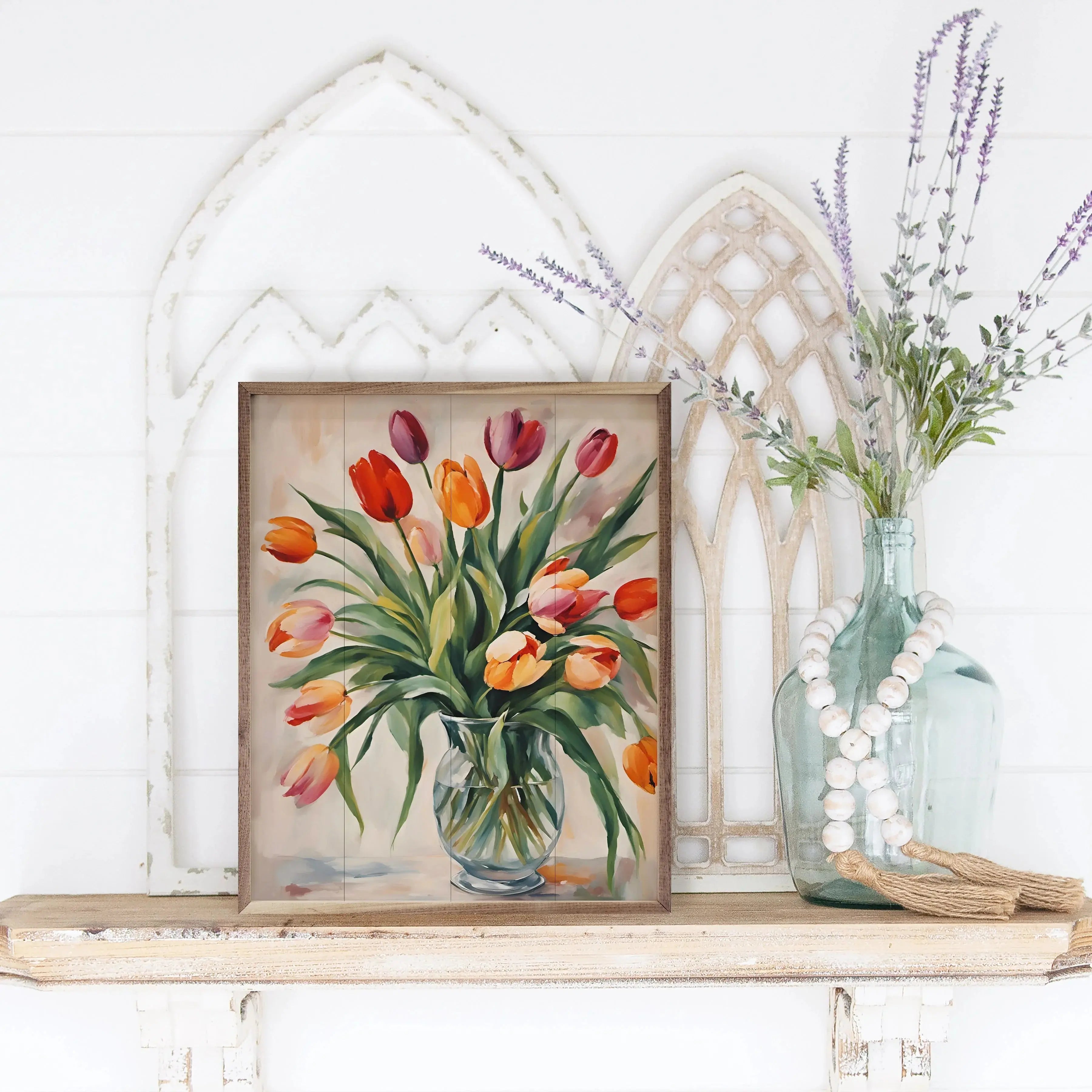 Tulips In Clear Vase Kendrick Home