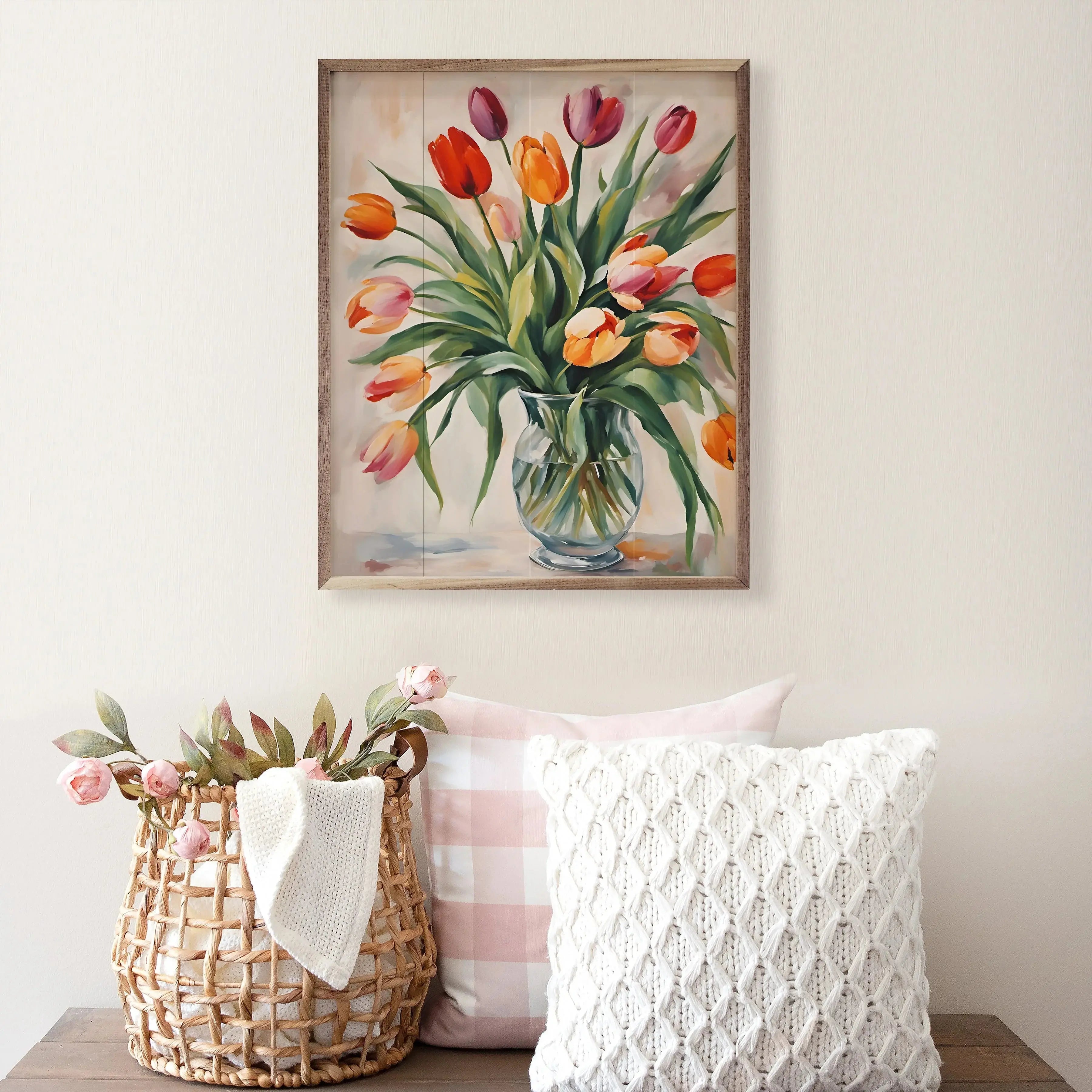 Tulips In Clear Vase Kendrick Home