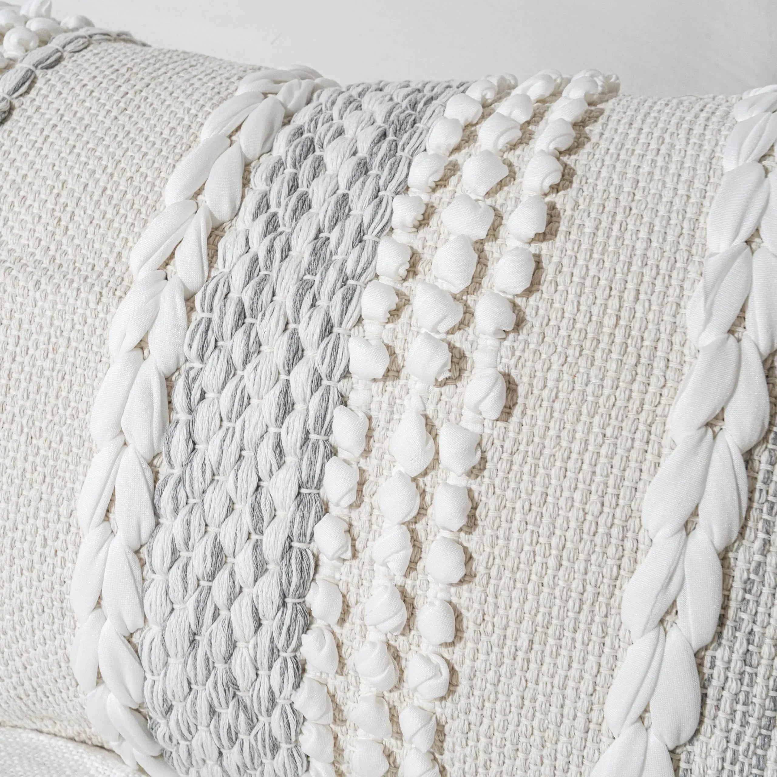 Cream Decorative Lumbar Pillow Cover – 14" x 36" - KJ Cozy Designs