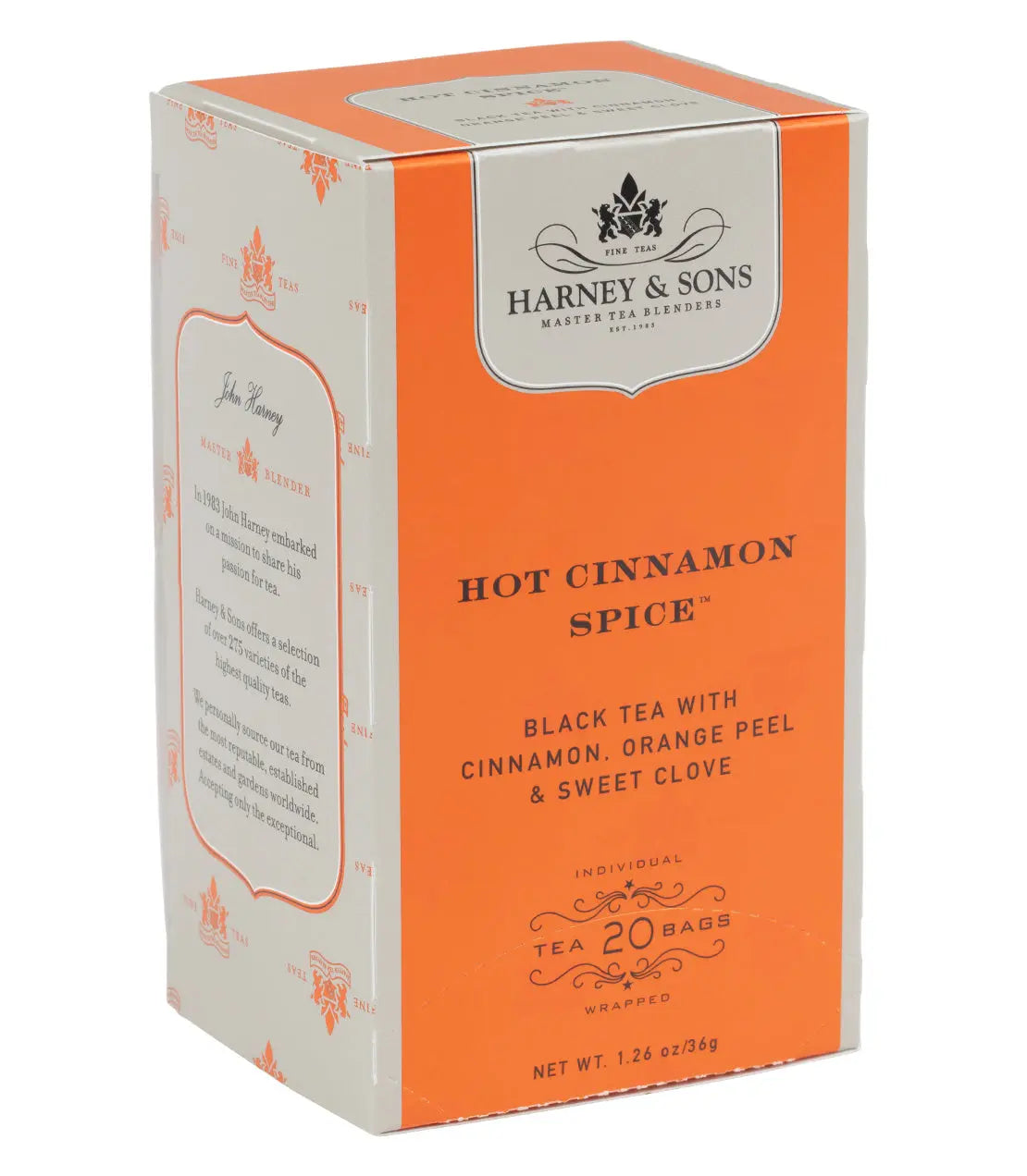 Hot Cinnamon Spice black tea with cinnamon, orange peel & sweet clove, 20 tea bags