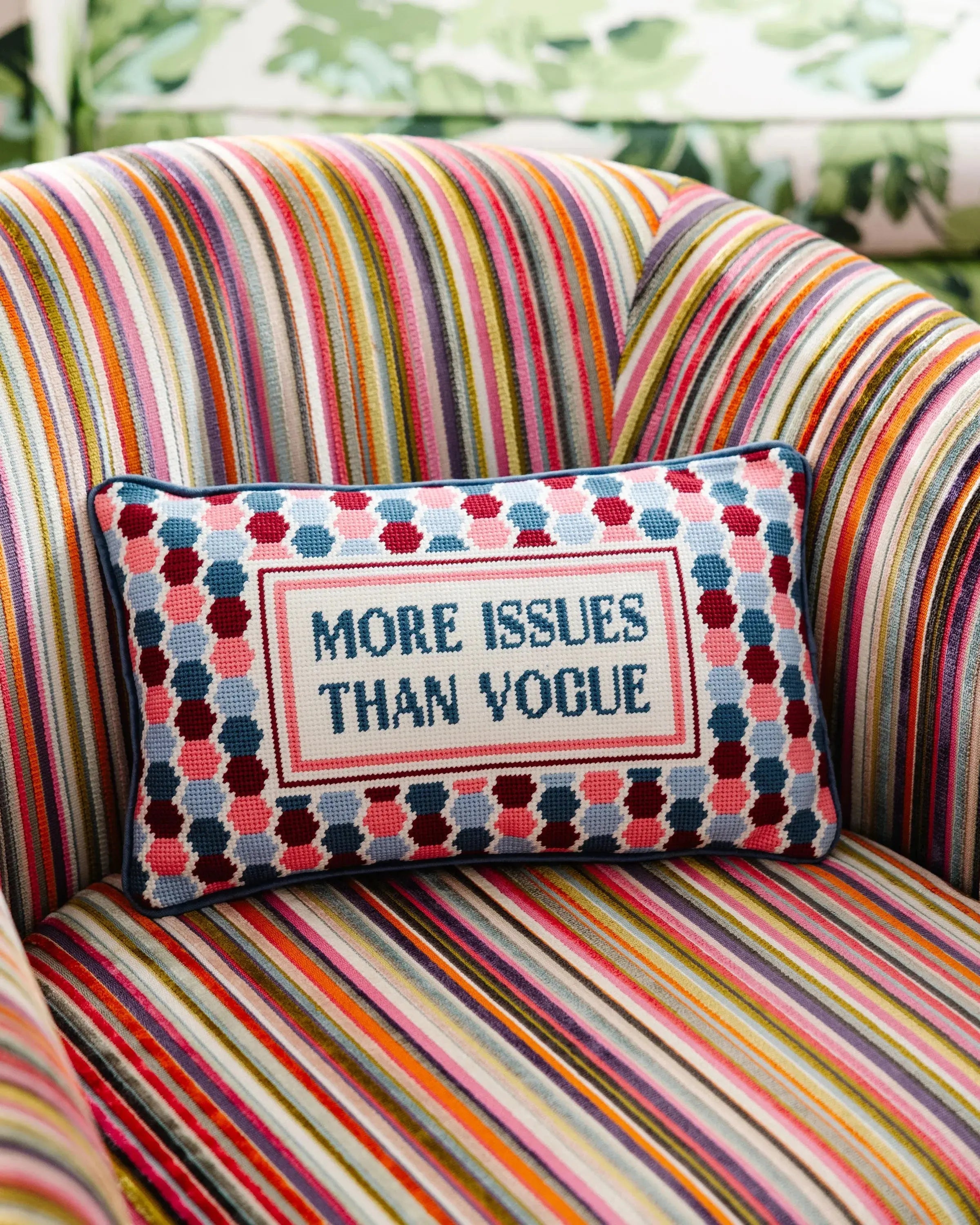 More Issues Needlepoint Pillow Furbish Studio