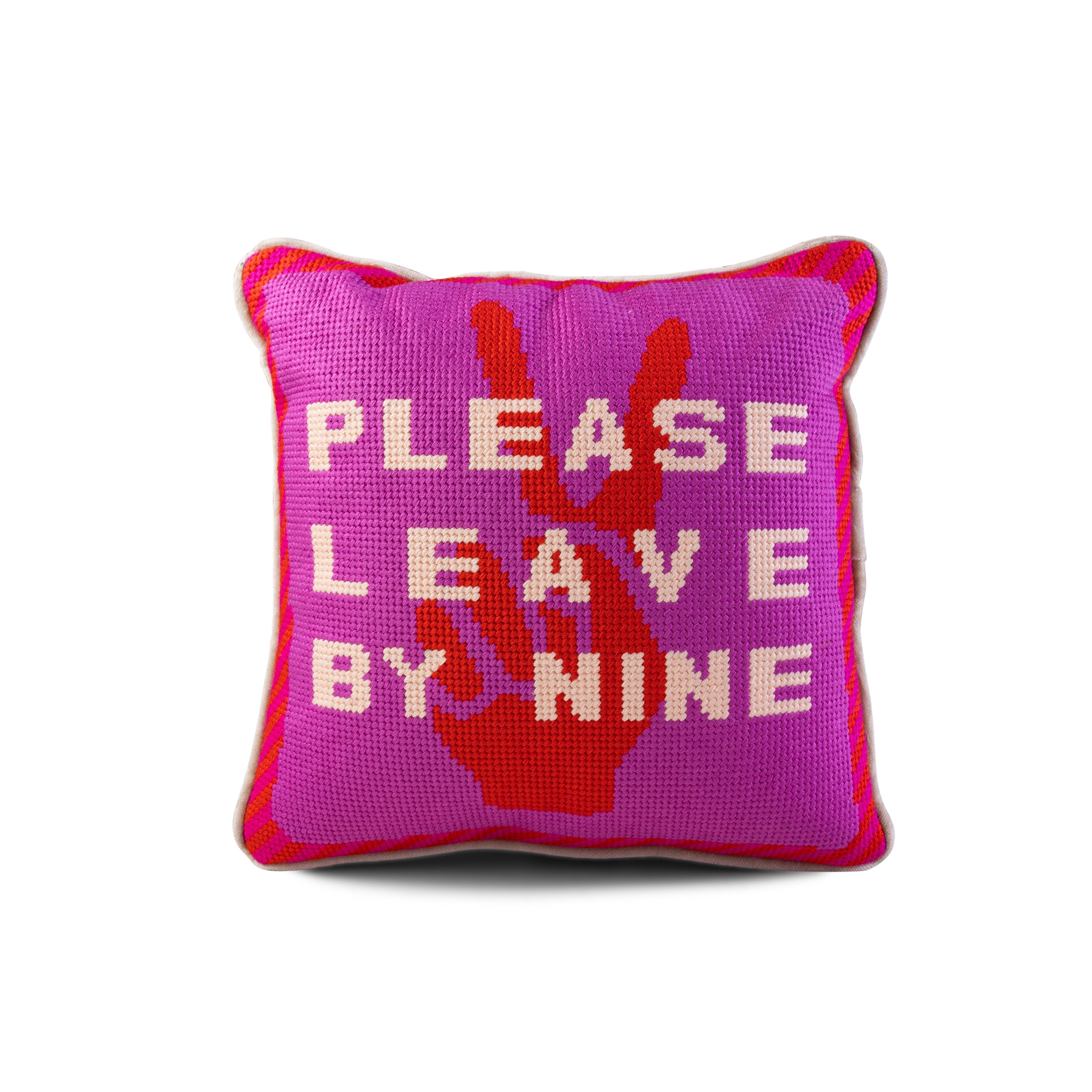 Leave by Nine Needlepoint Pillow Furbish Studio