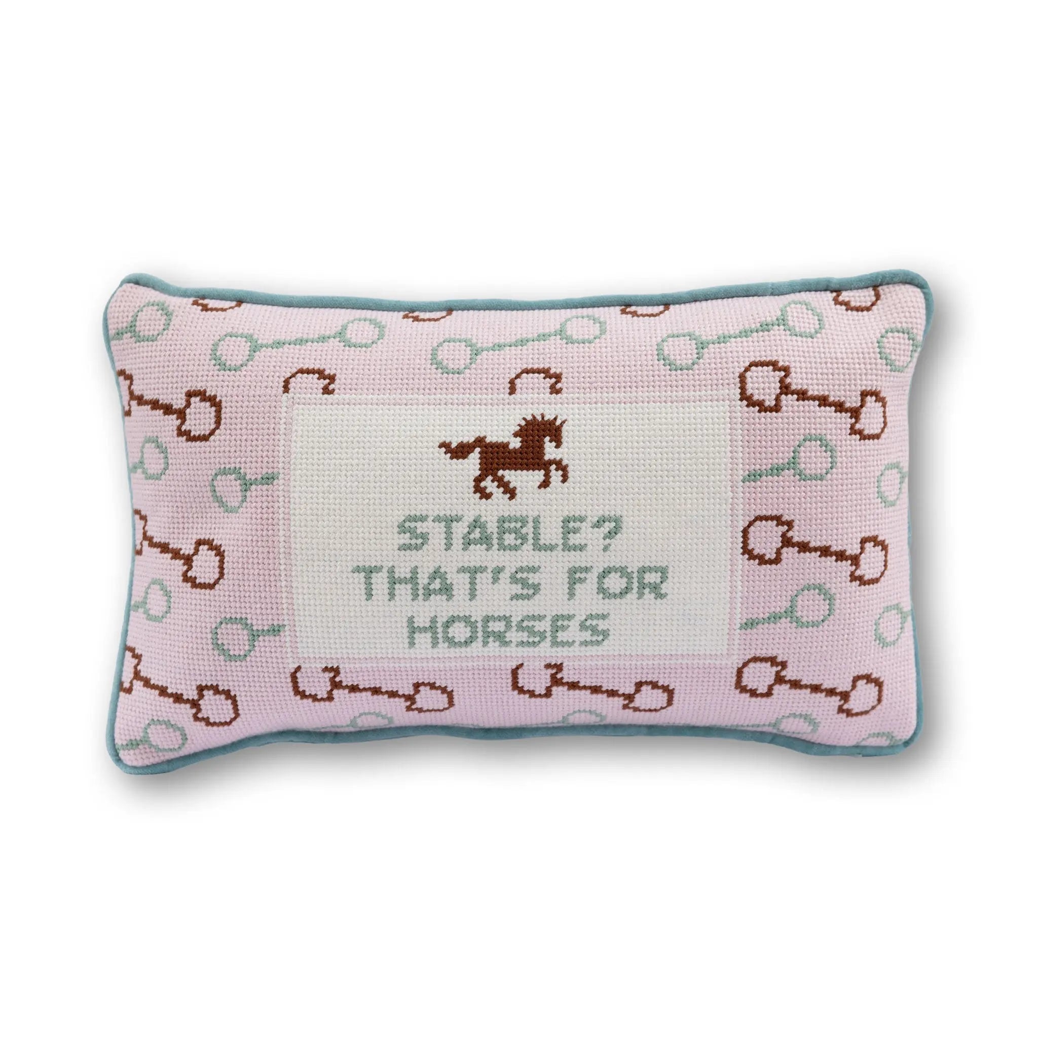 Stable Needlepoint Pillow Furbish Studio