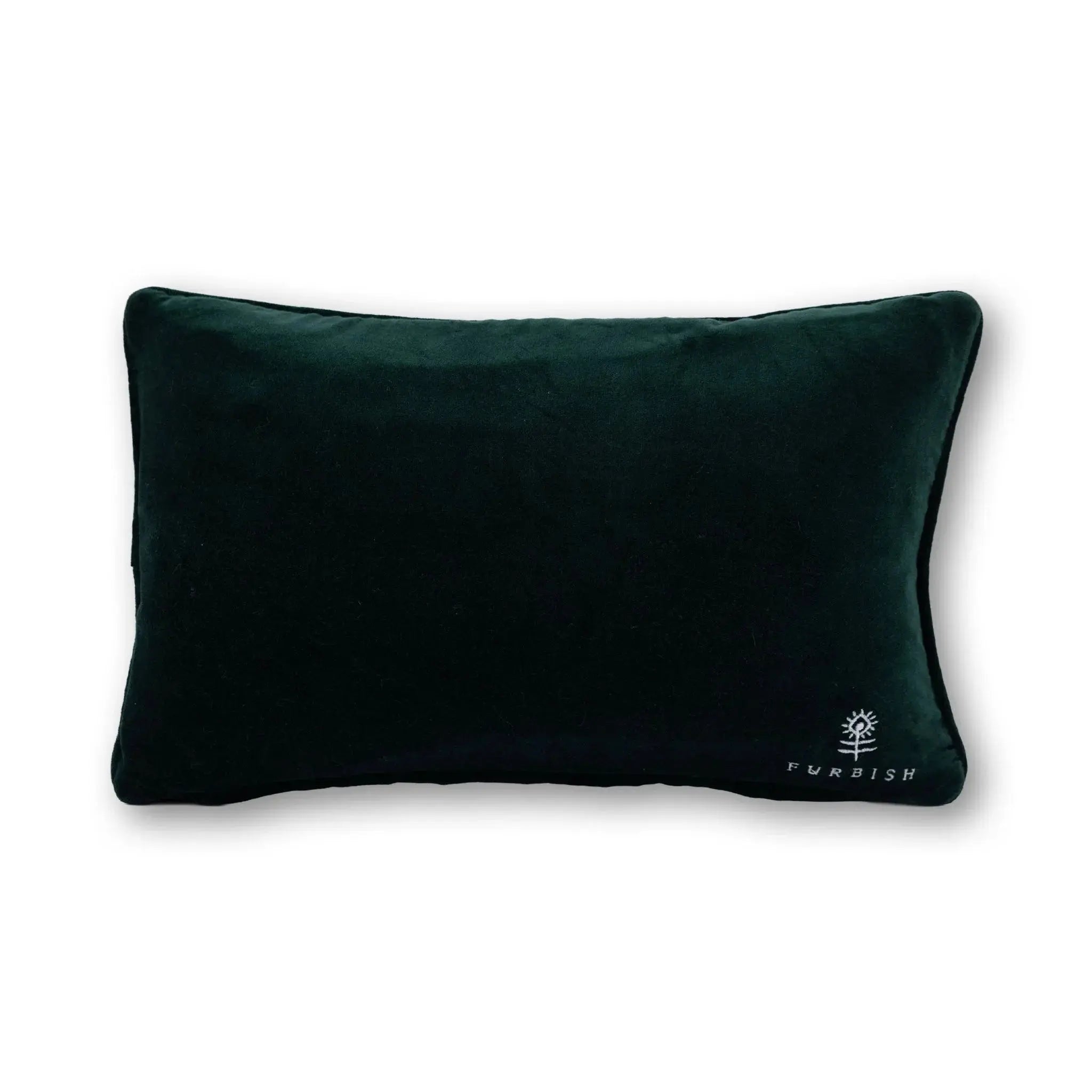 back of the pillow with  furbish logo