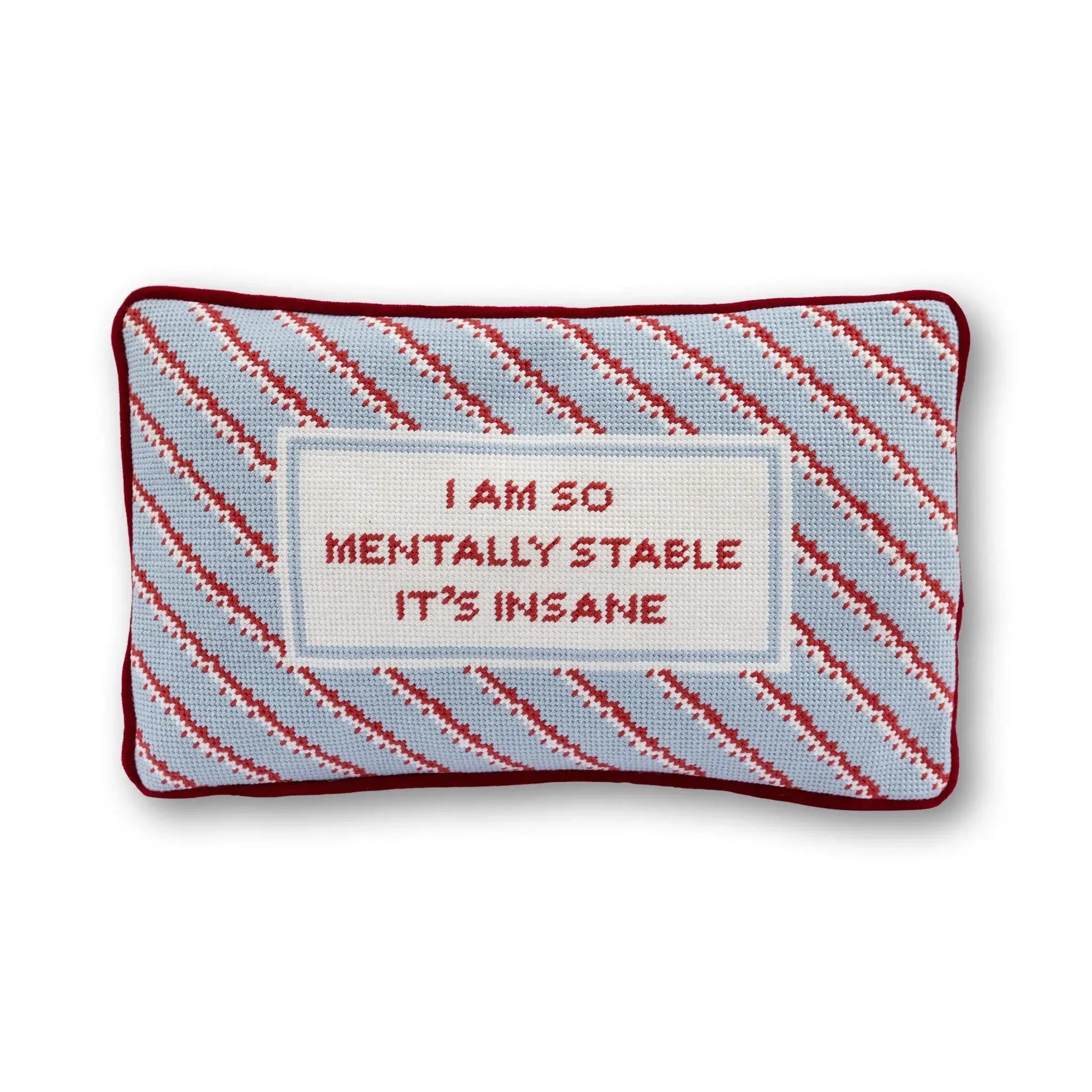 Decorative pillow with text on a white background