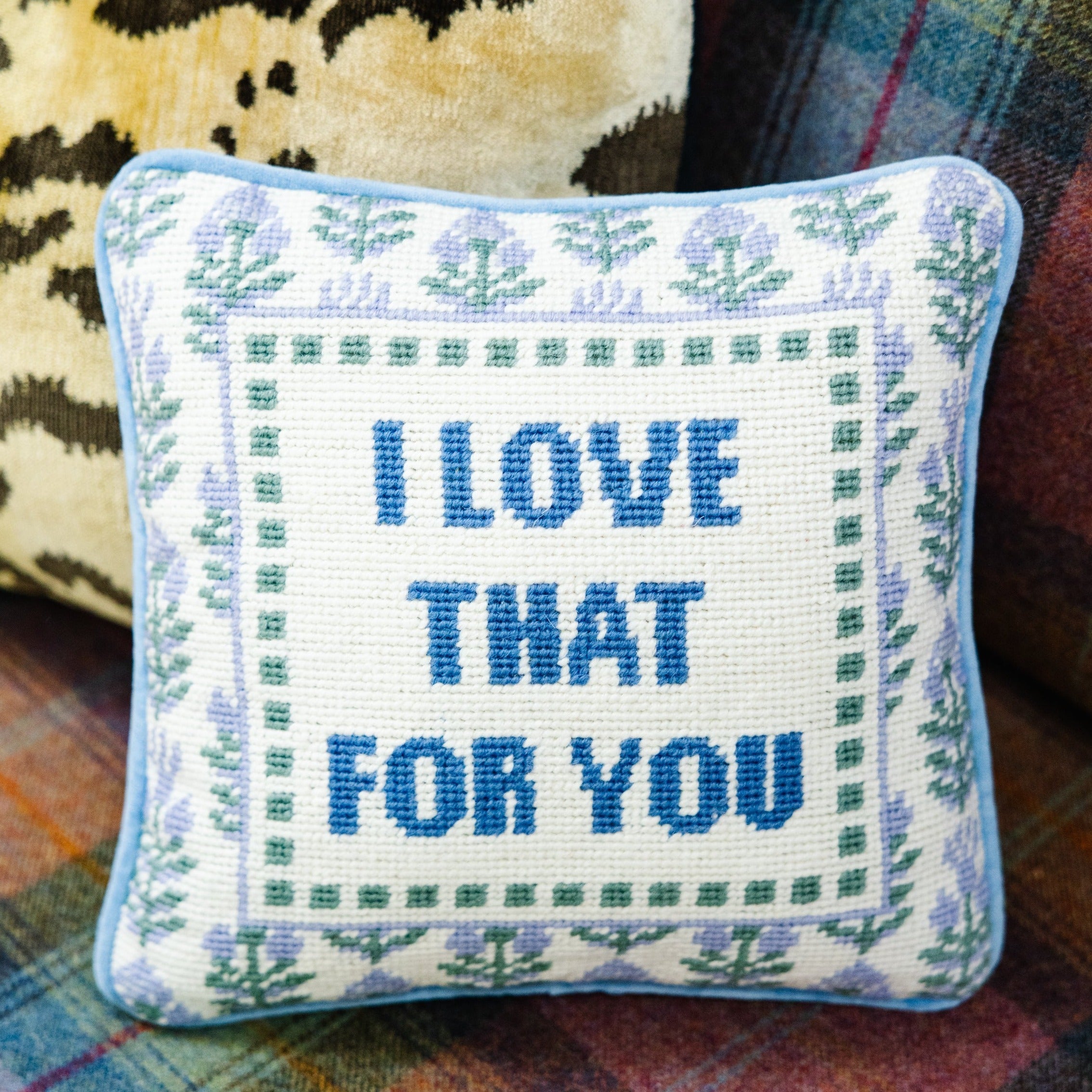 Love That for You Needlepoint Pillow Furbish Studio Love That for You Needlepoint Pillow Furbish Studio