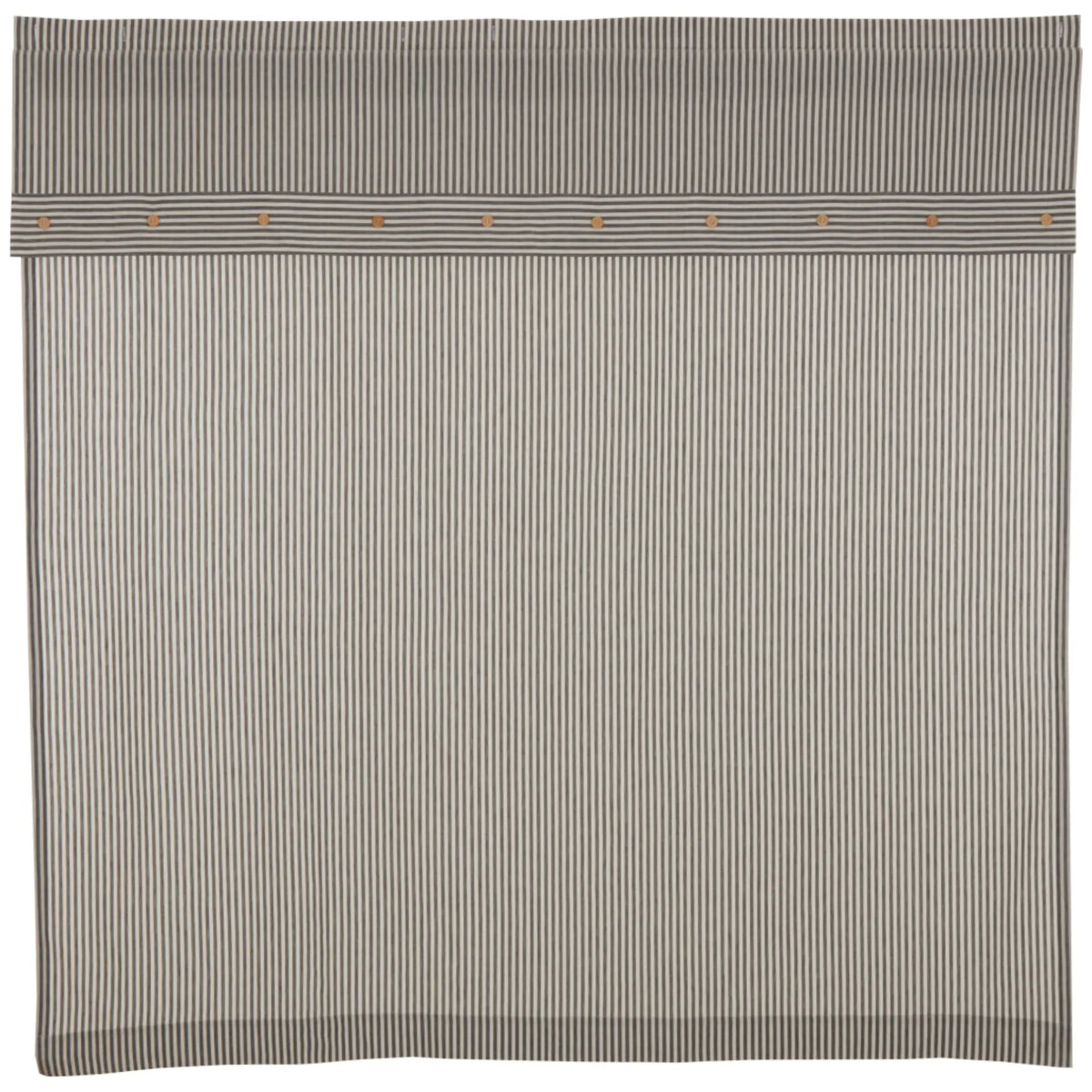 Farmhouse Ticking Gray Shower Curtain – Cotton Stripe 72x72