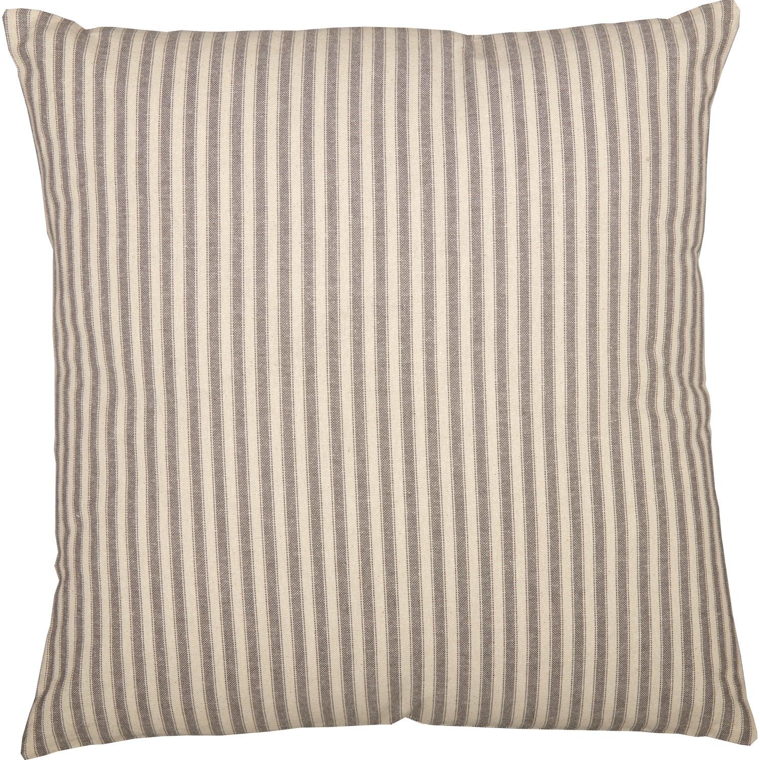 Beige and gray striped farmhouse throw pillow for cozy cottage decor