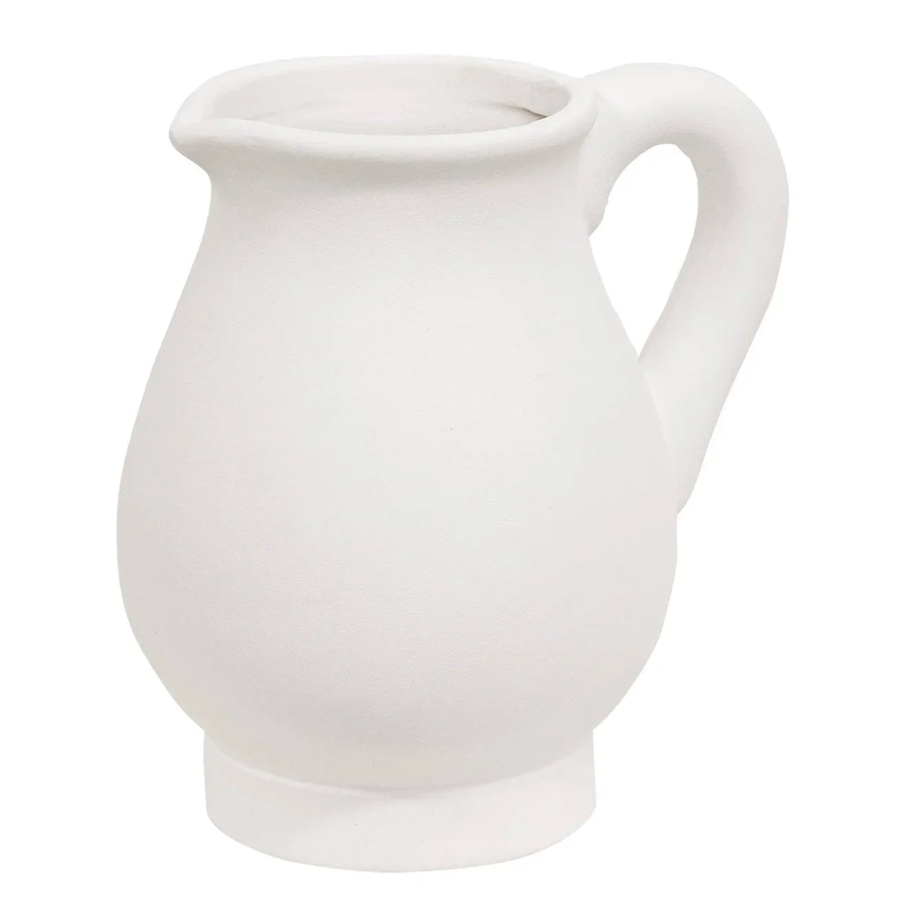 🤍 White Ceramic Pitcher – 6" H