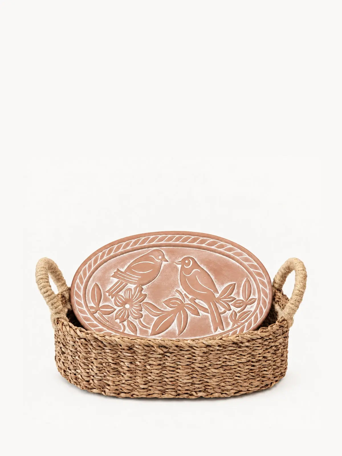 Bread Warmer & Basket - Lovebirds Oval