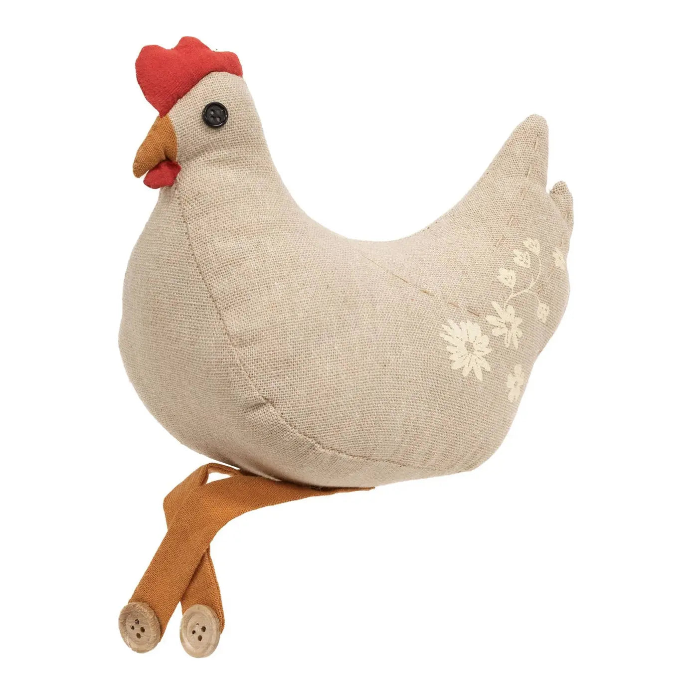 Stuffed Cream Floral Dangle Leg Country Chicken