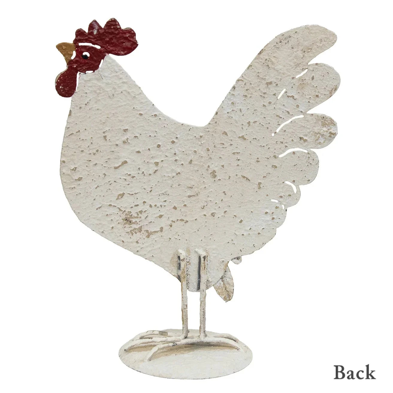 🐔 Distressed Metal Chicken – 9.75" H