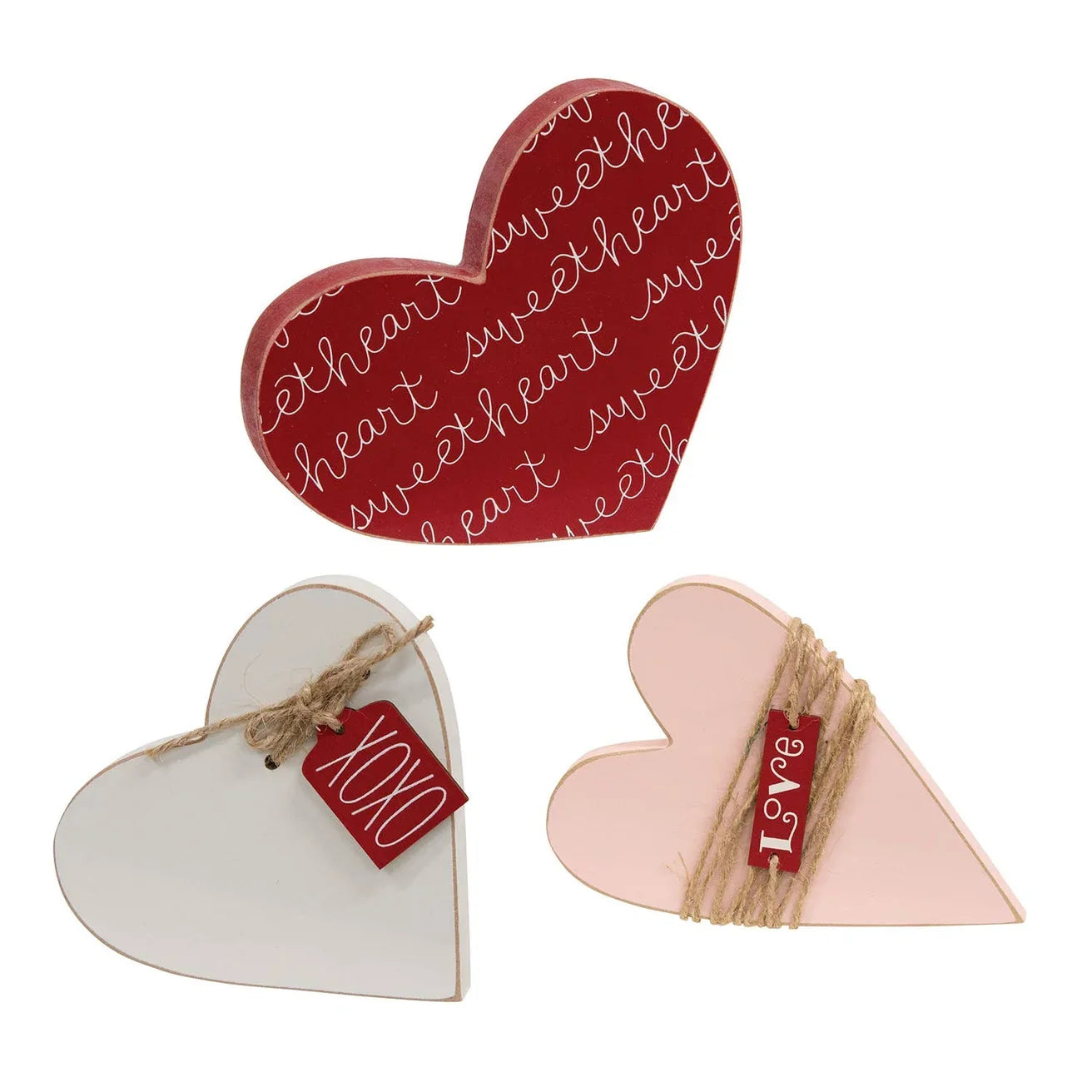 3/Set - Distressed Wooden Sweetheart Sitters