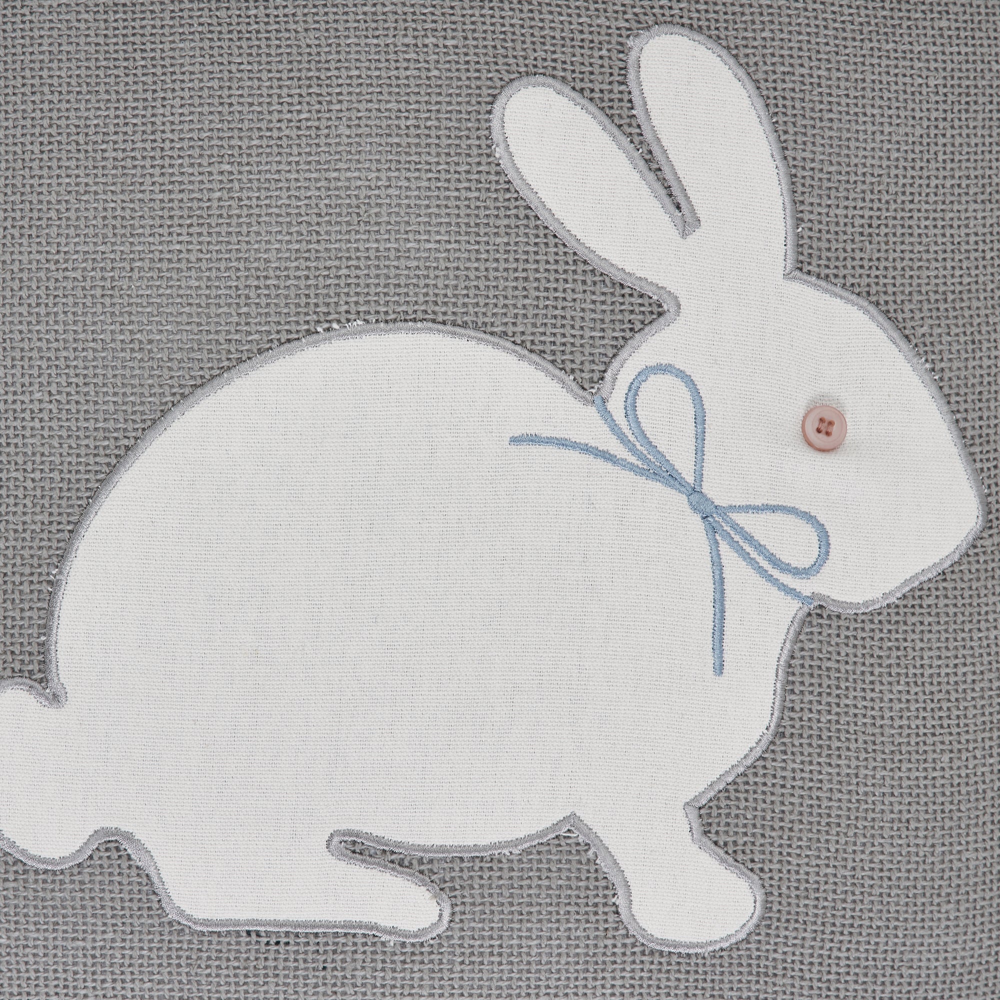 Burlap Appliqué Bunny Pillow – 18x18
