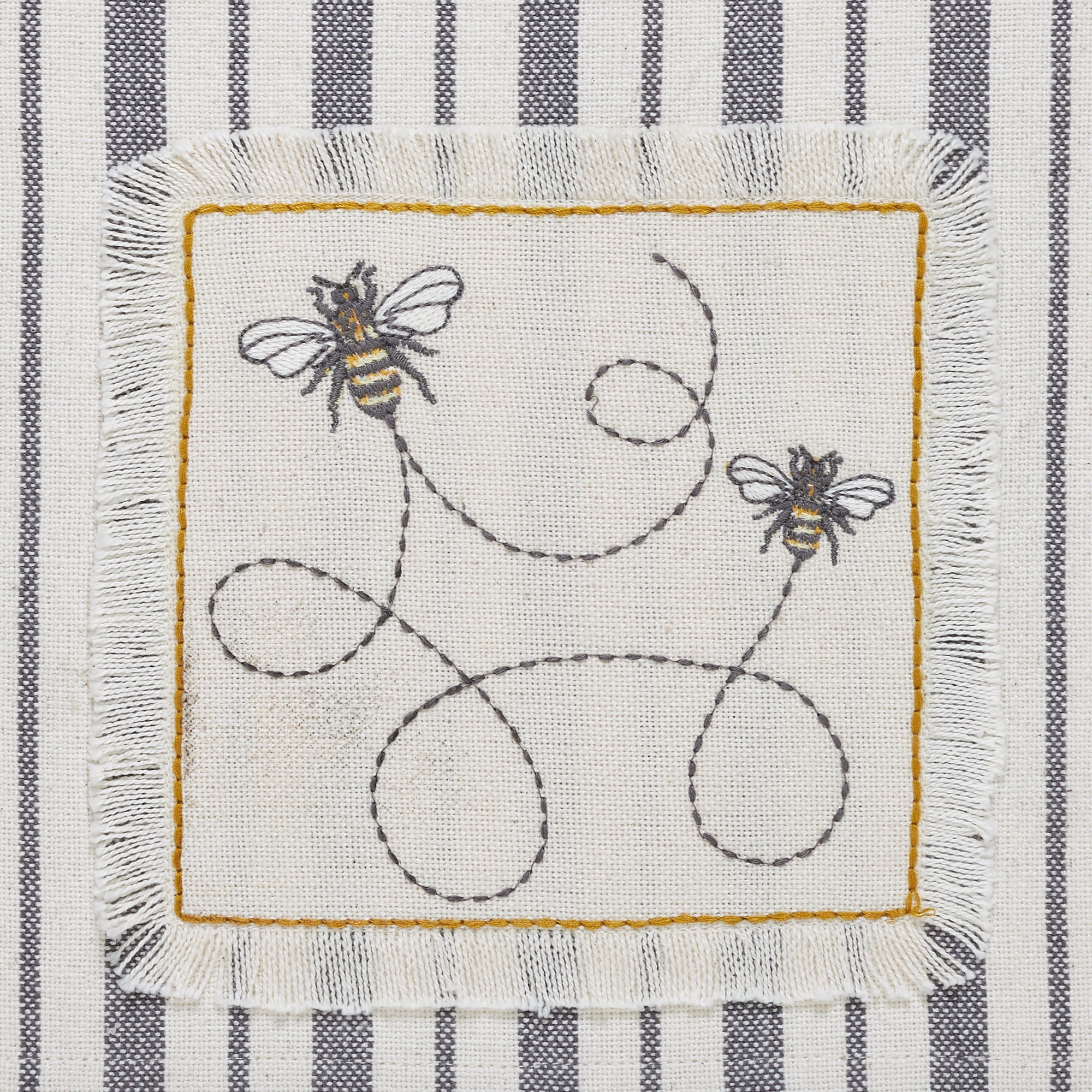 Embroidered Bee Tea Towel Set of 4 – 19x28