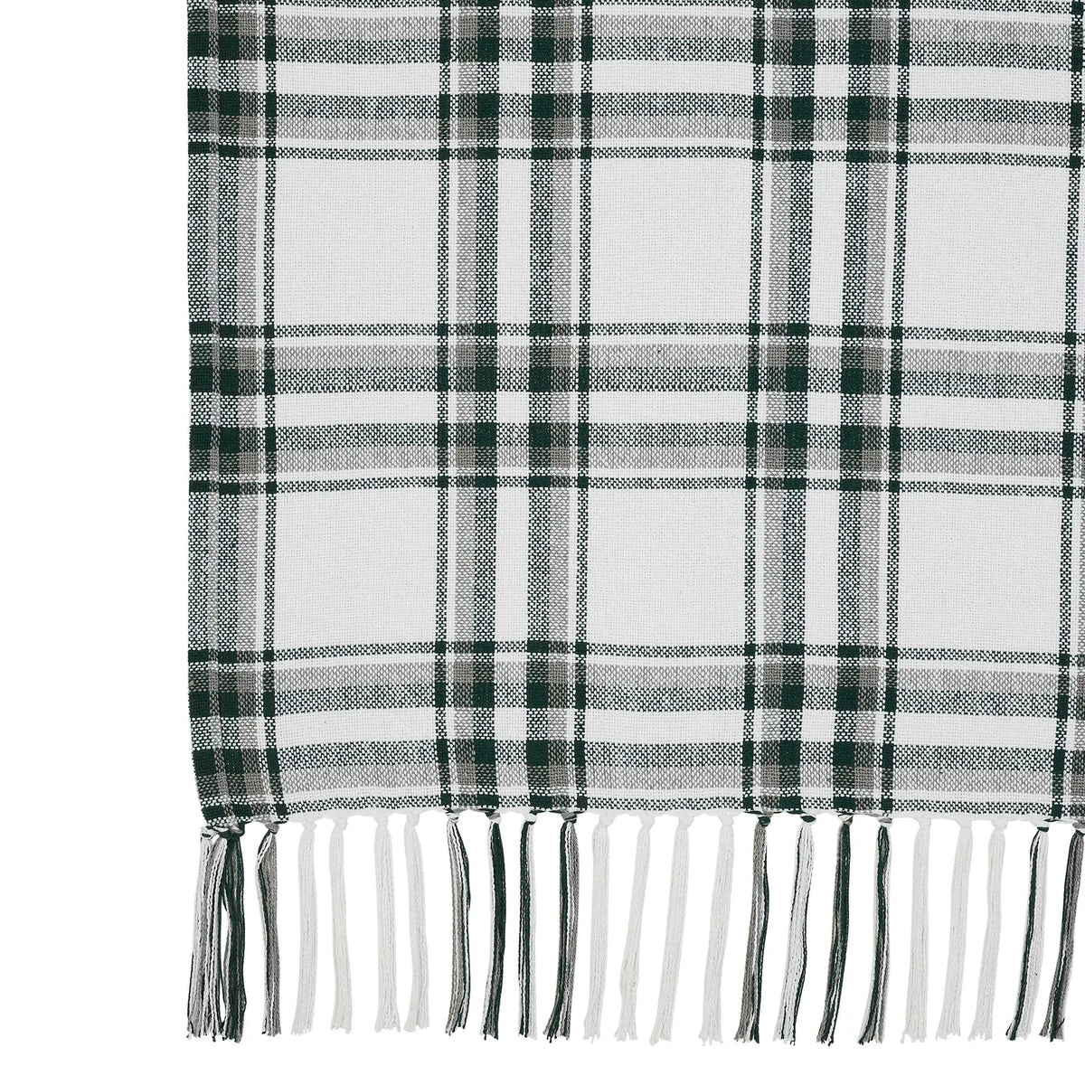 Harper Plaid Green & White Woven Throw Blanket – 50x60