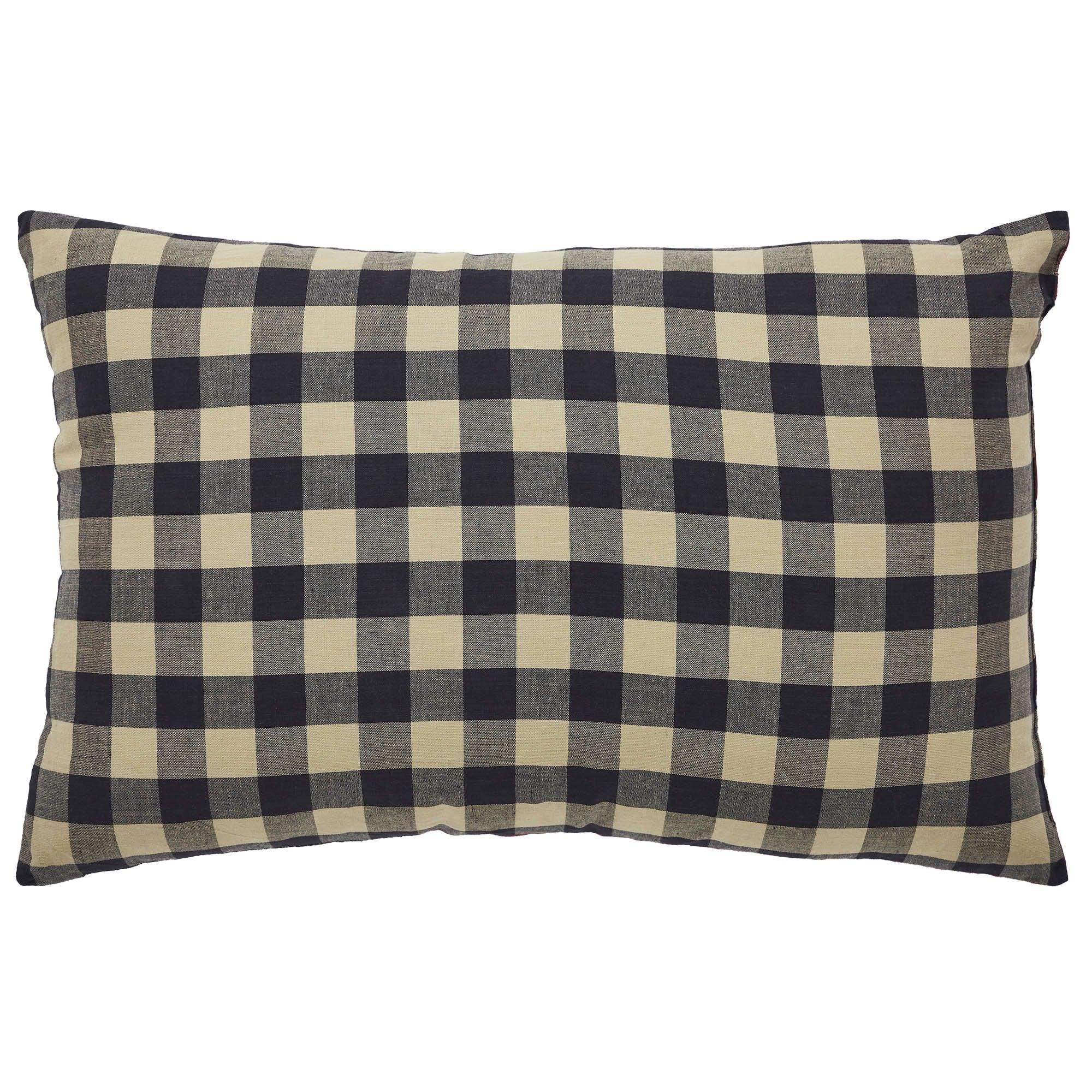Black and cream buffalo check pillow for farmhouse or cottage style home decor