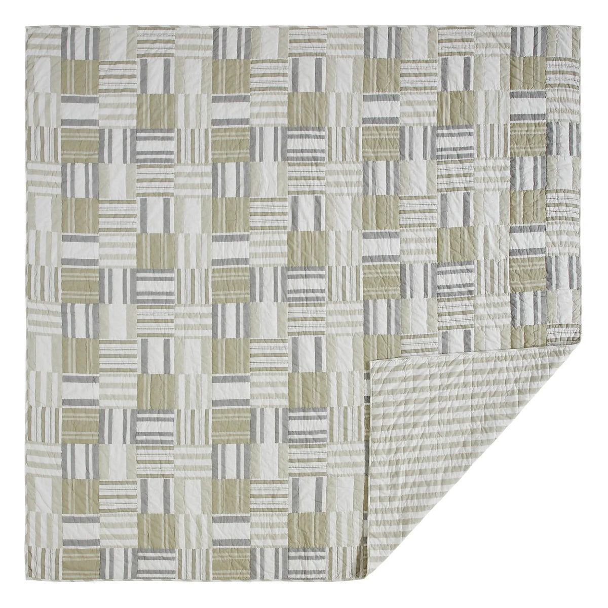 Patterned fabric with geometric design on a white background