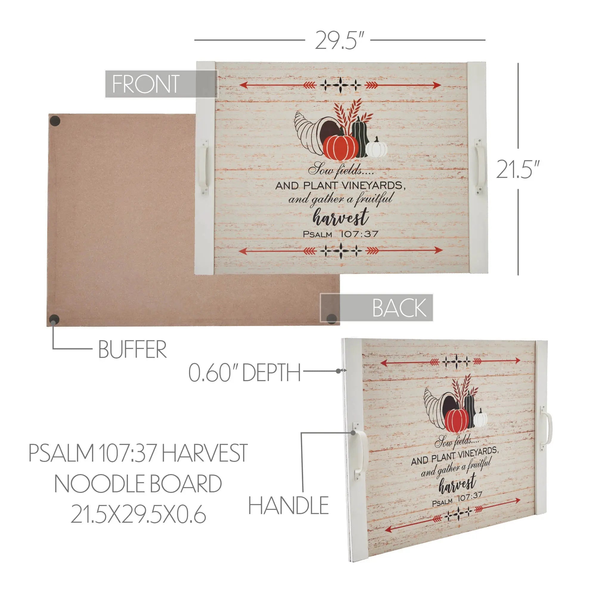Psalm 107:37 Farmhouse Noodle Board Stove Cover – Harvest Decor