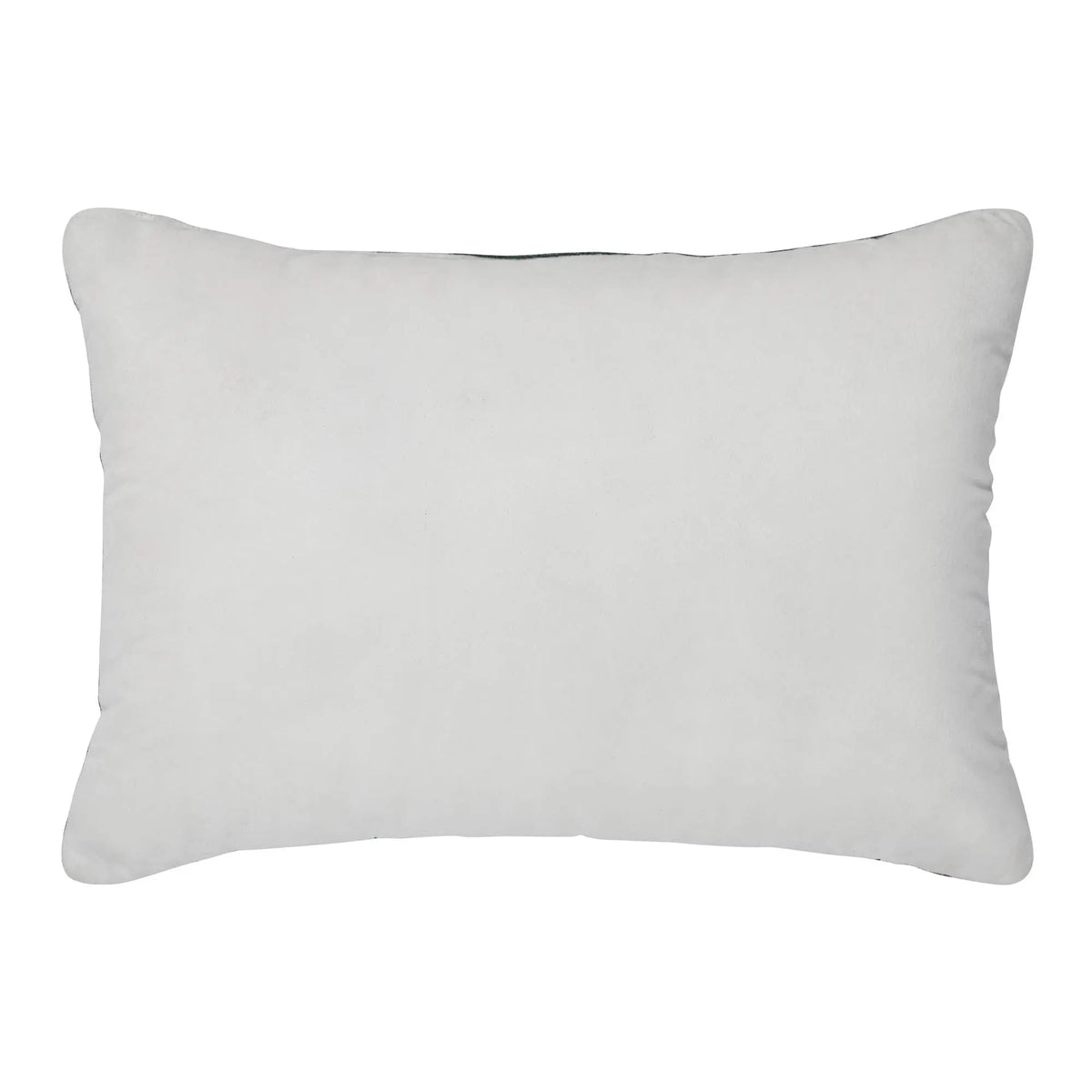 A plain white rectangular lumbar pillow with a soft, plush texture, shown against a solid white background.