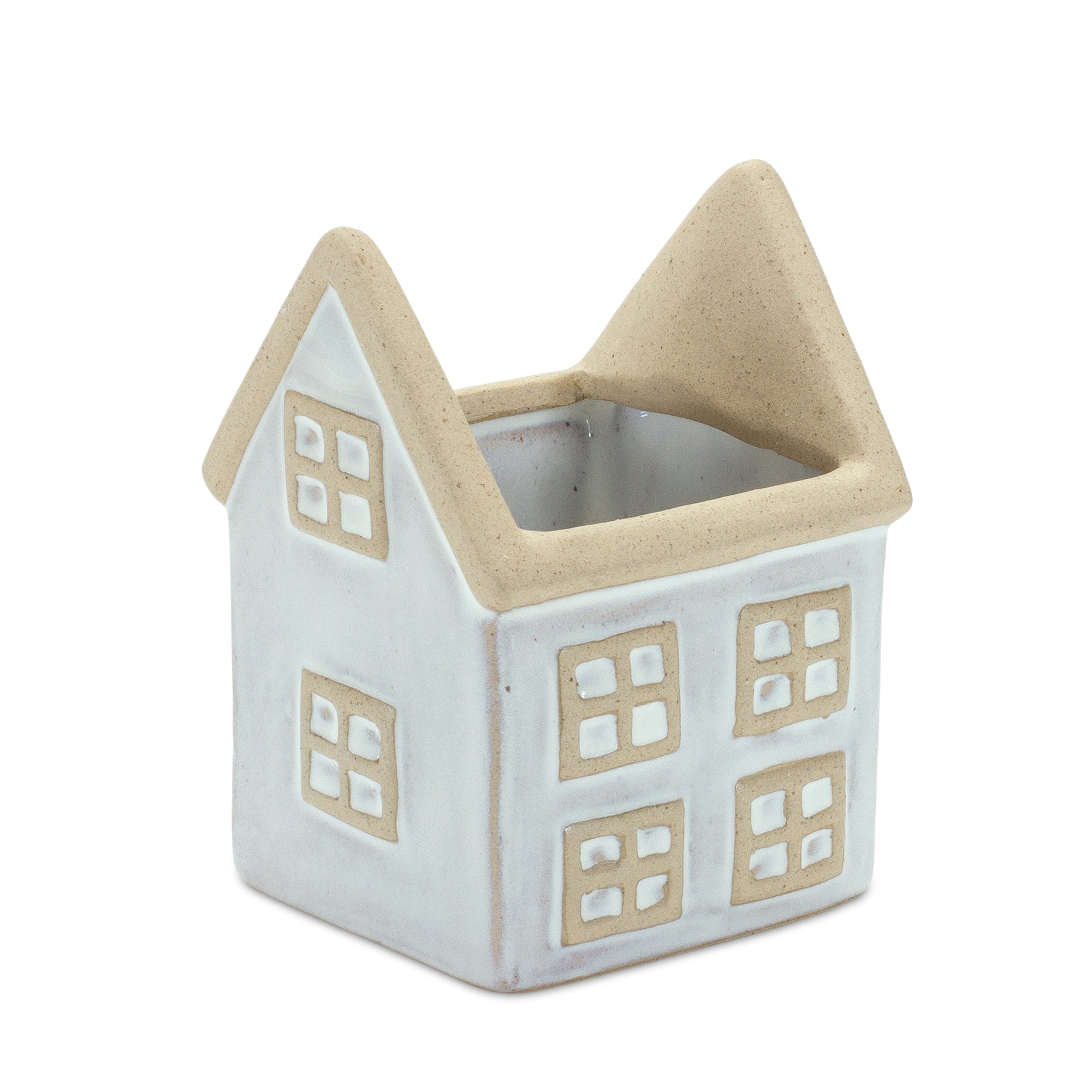 Neutral Porcelain House and Barn Planter Set for Home Decor Countryside Home Decor