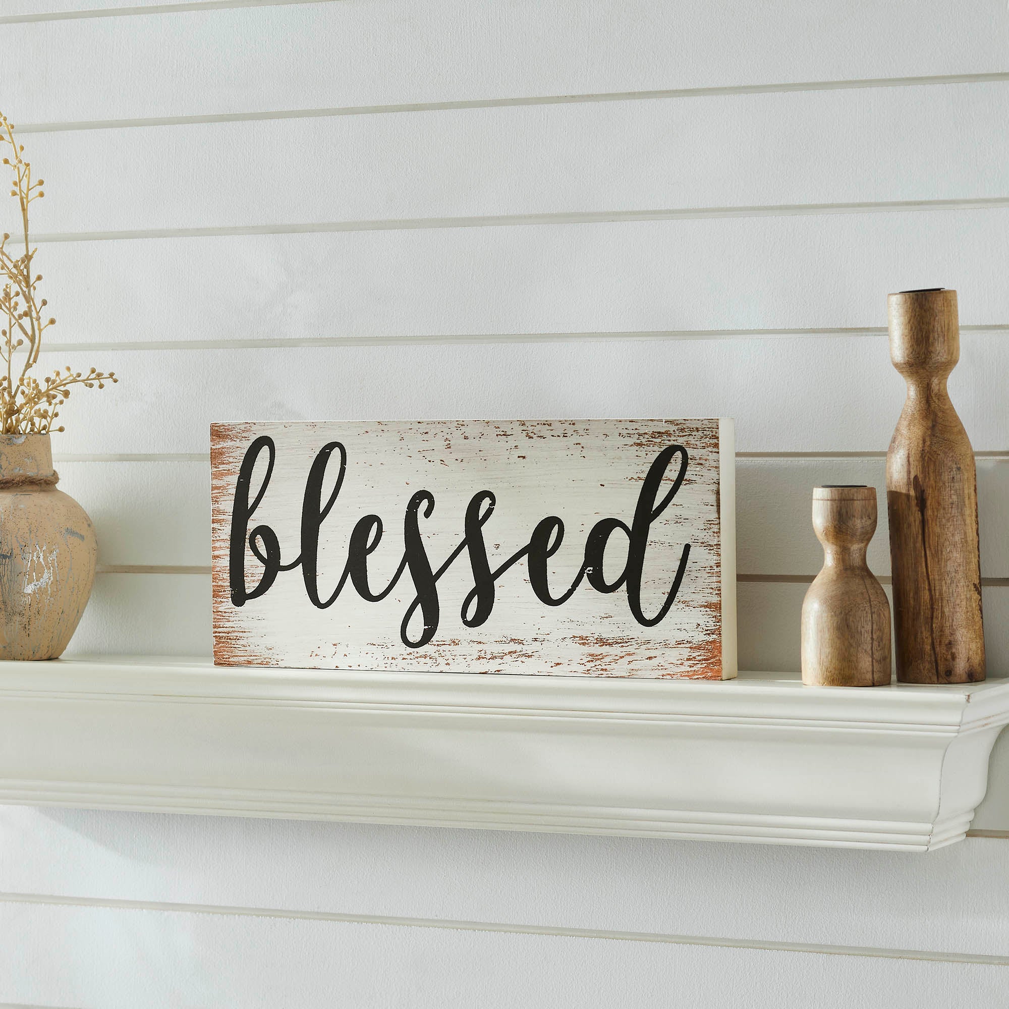 Celebrate Grace “Blessed” MDF Sign – 7x16x1