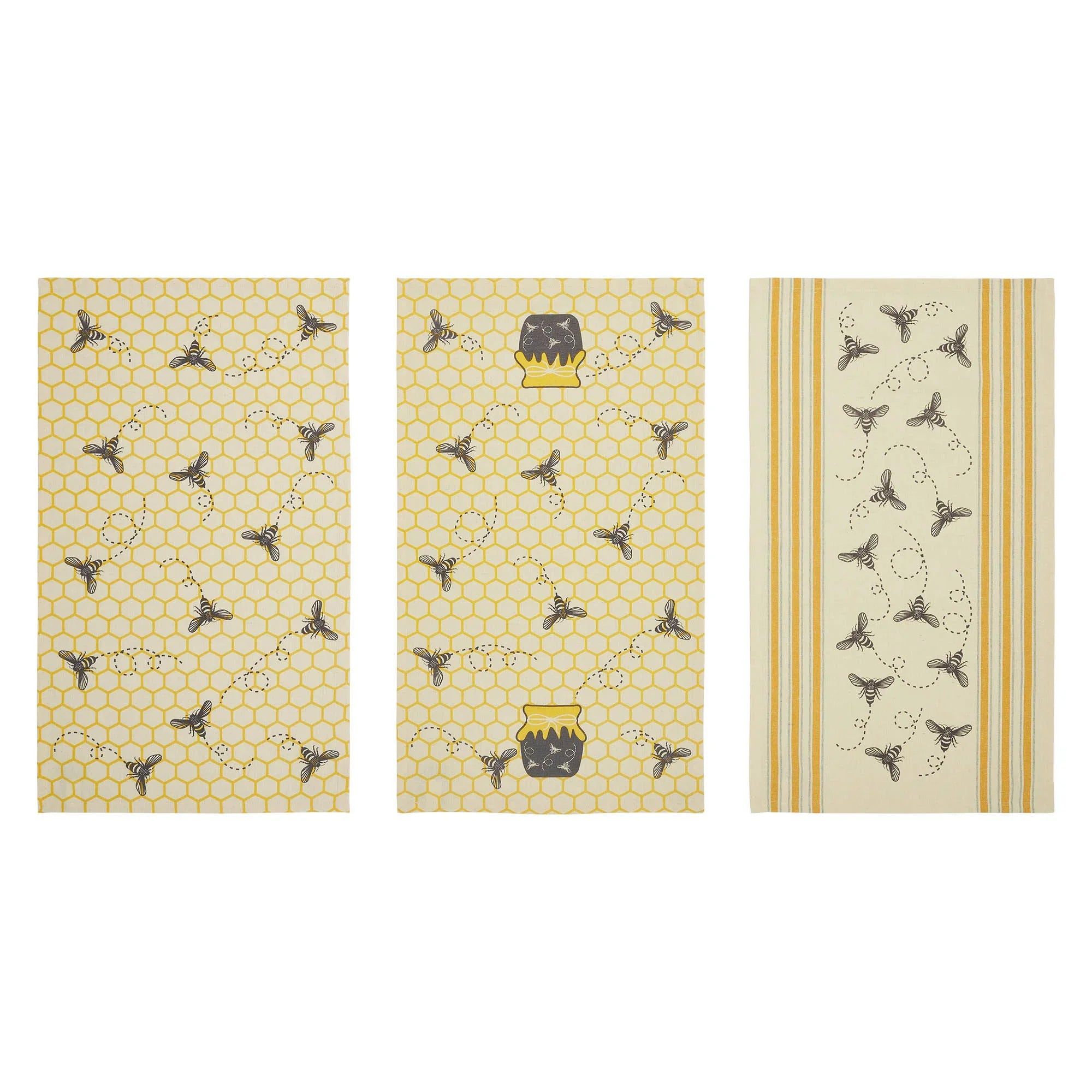 Buzzy Bees Honeypot Tea Towel Set of 3 – 16x28