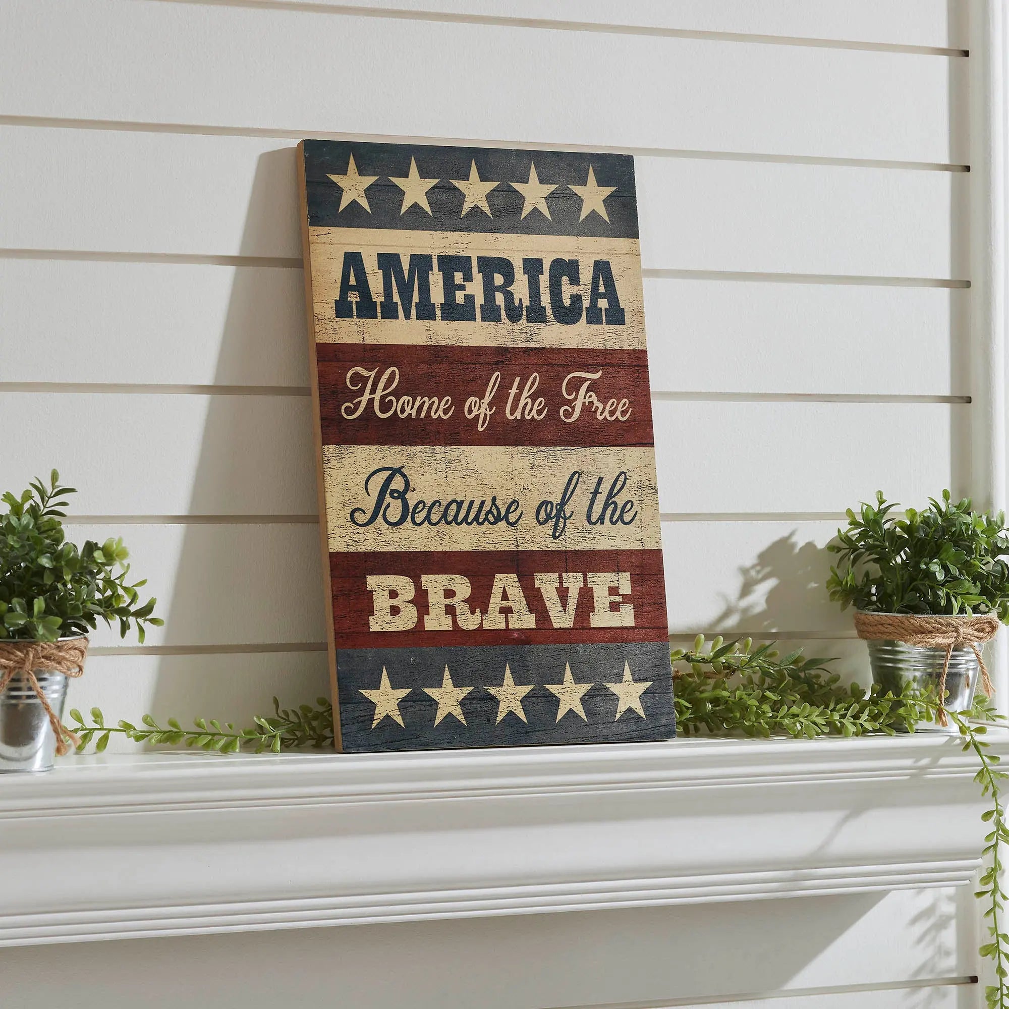 America Home of The Free Wall Sign 16x10 VHC