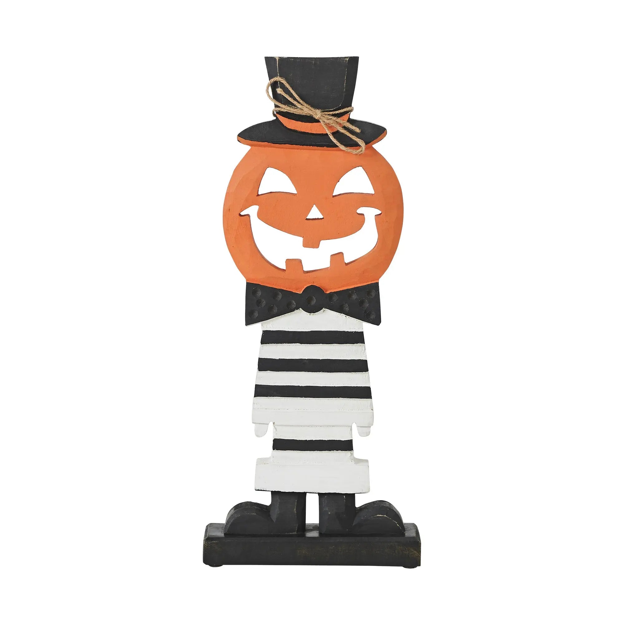 Fancy Wooden Jack-O'-Lantern Decor – 17.5"