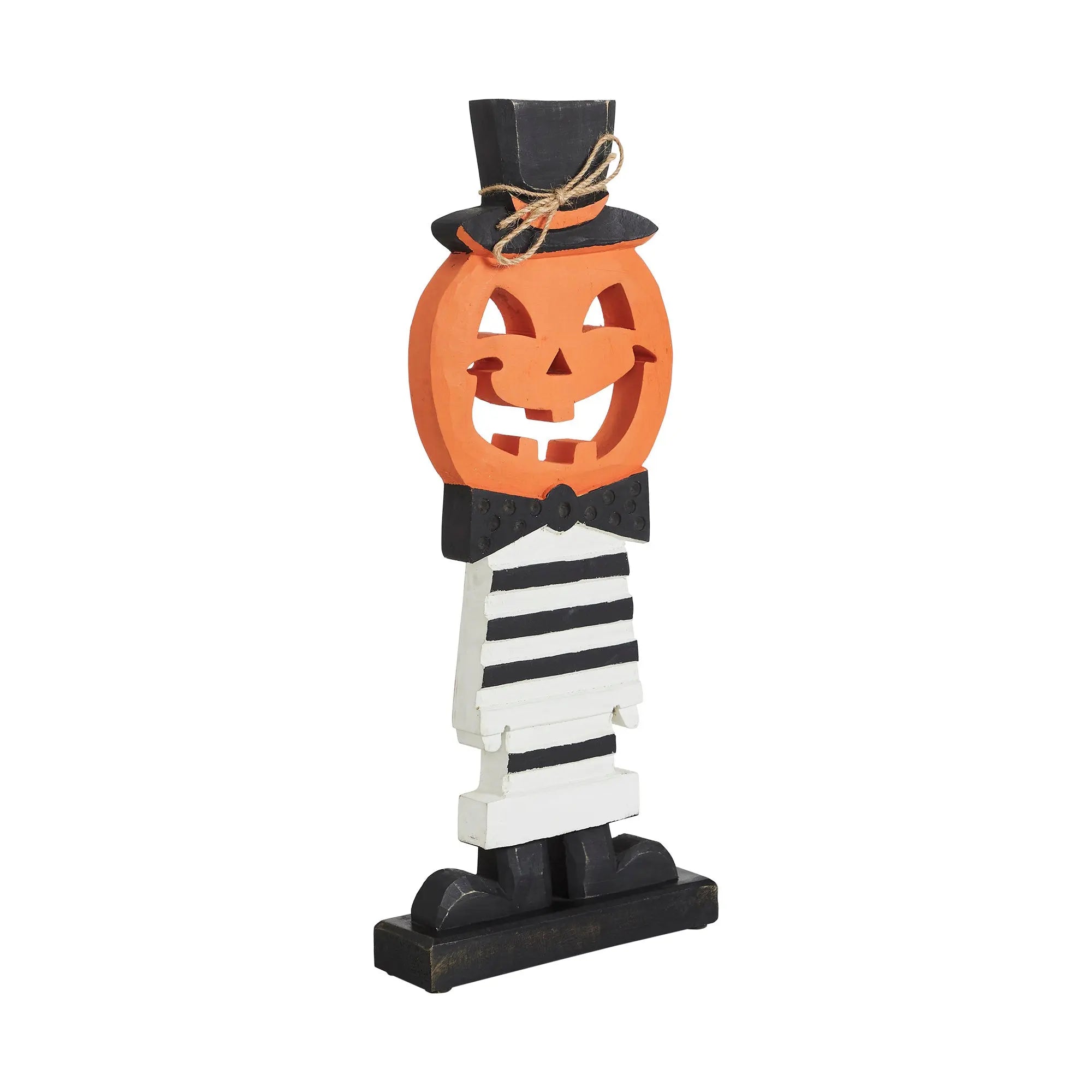 Fancy Wooden Jack-O'-Lantern Decor – 17.5"