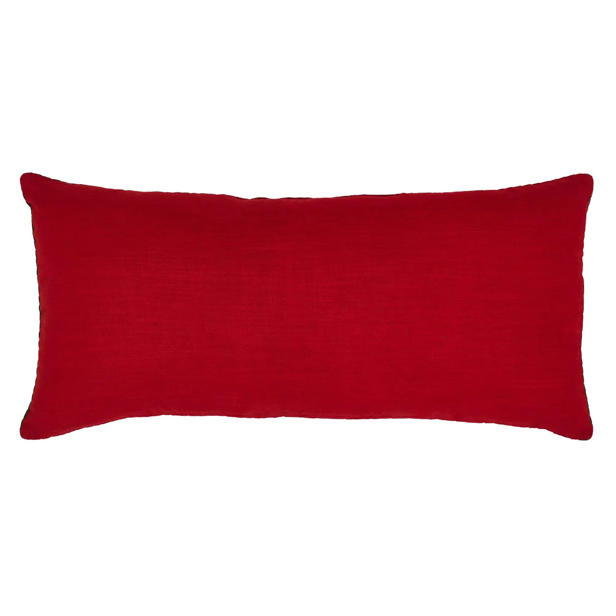 Red and Green Applique Tree Pillow with Embroidery 14x30