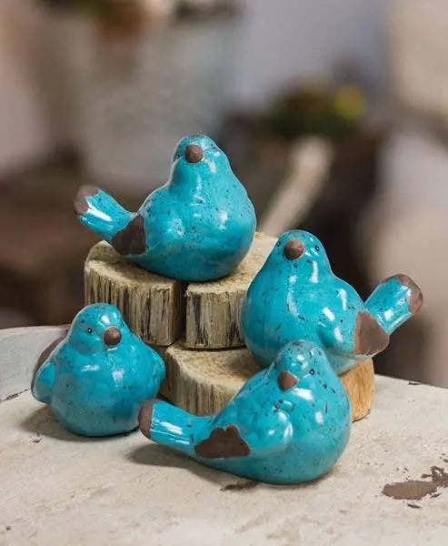 Resin Blue Bird Set of 4