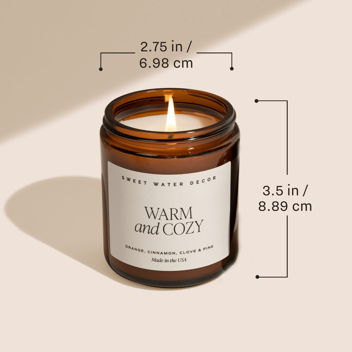 Warm and Cozy Soy Candle - Amber Jar - 9 oz KJ Cozy Designs