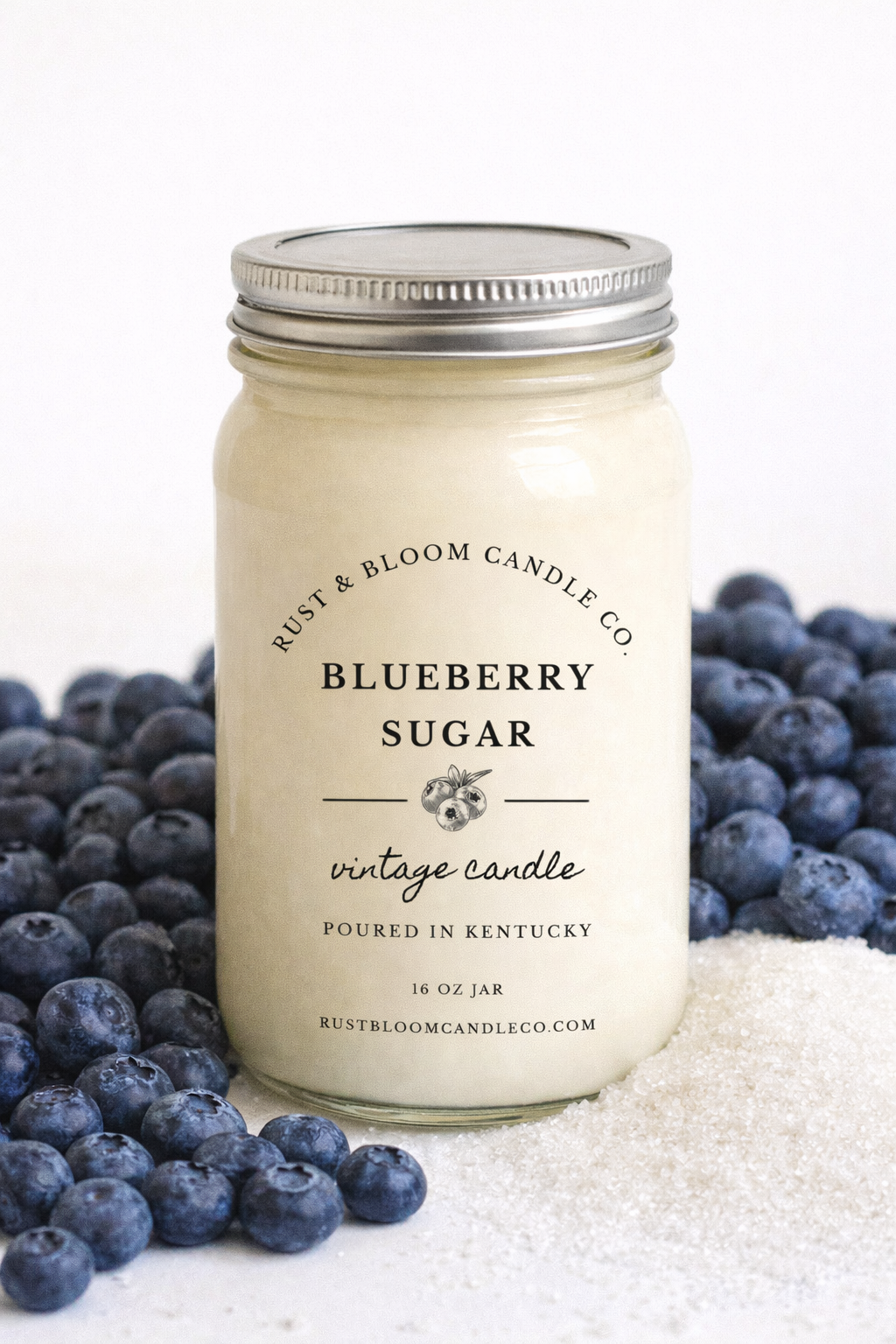 Blueberry Sugar 16 Oz Candle Rust & Bloom Candle Co. Blueberry Sugar 16 Oz Candle Rust & Bloom Candle Co.