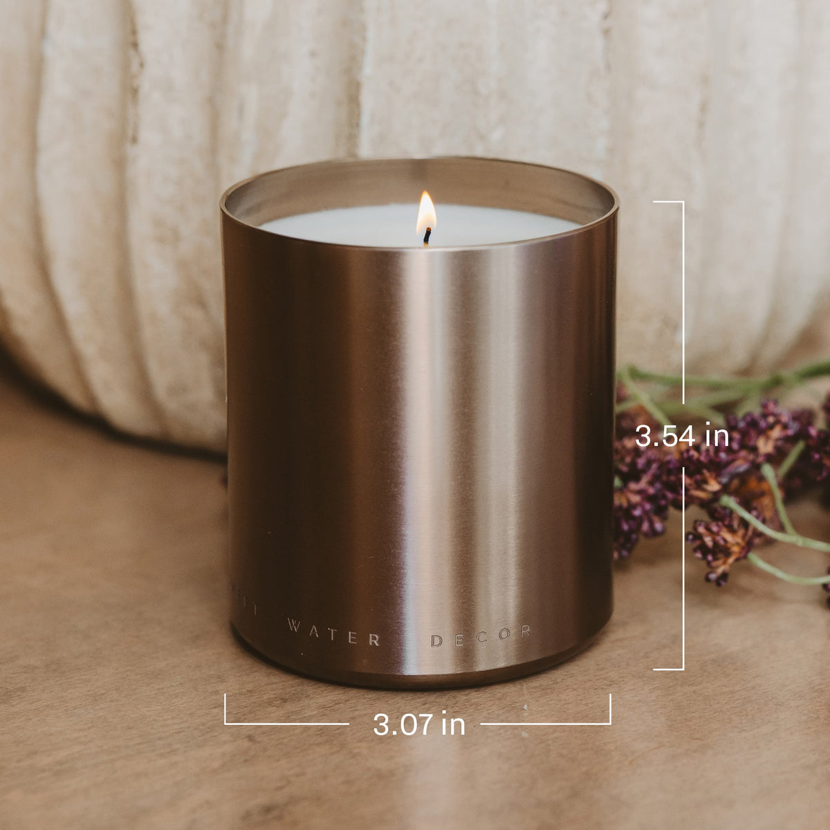 Warm and Cozy Soy Candle - Gold Metal Aluminum Jar - 10 oz