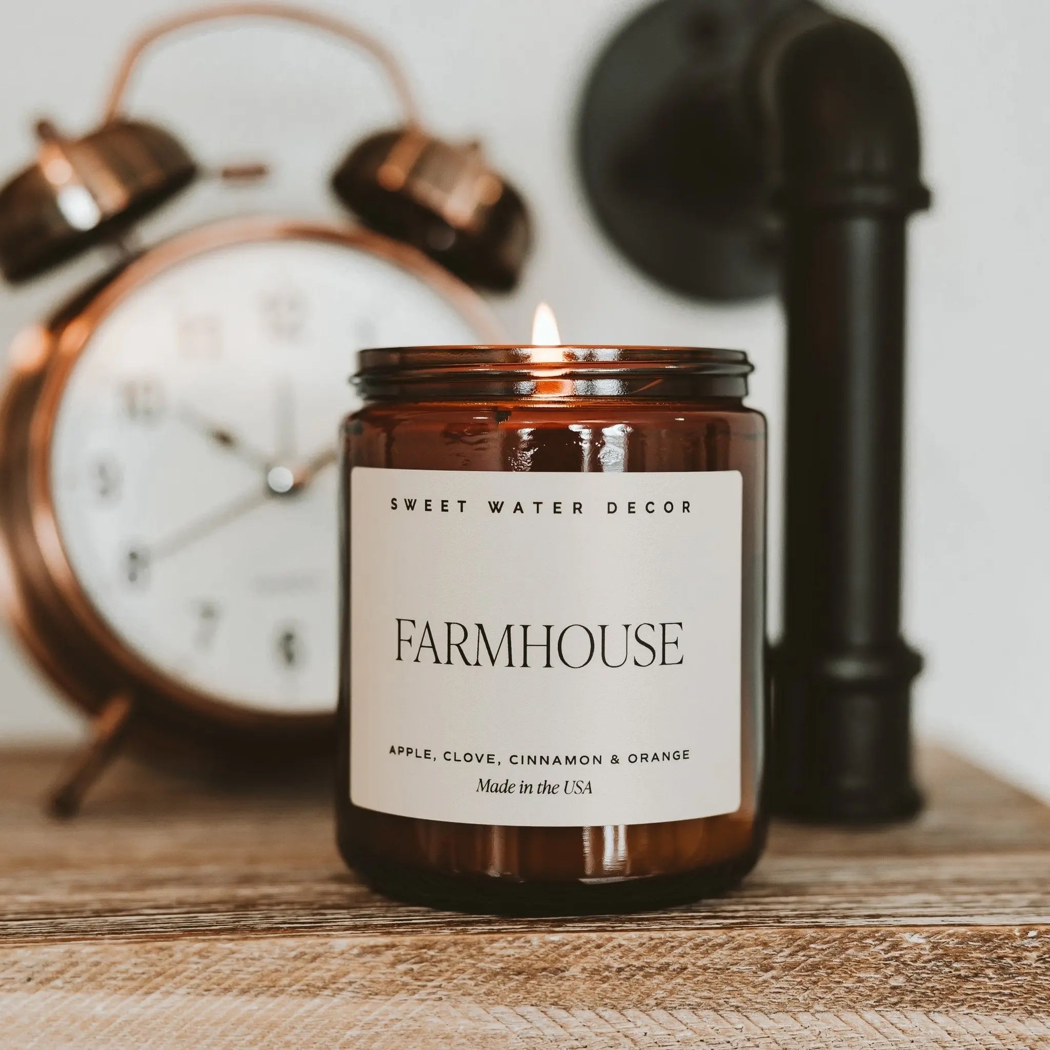 Farmhouse Soy Candle - Amber Jar - 9 oz Sweet Water Decor Farmhouse Soy Candle - Amber Jar - 9 oz Sweet Water Decor
